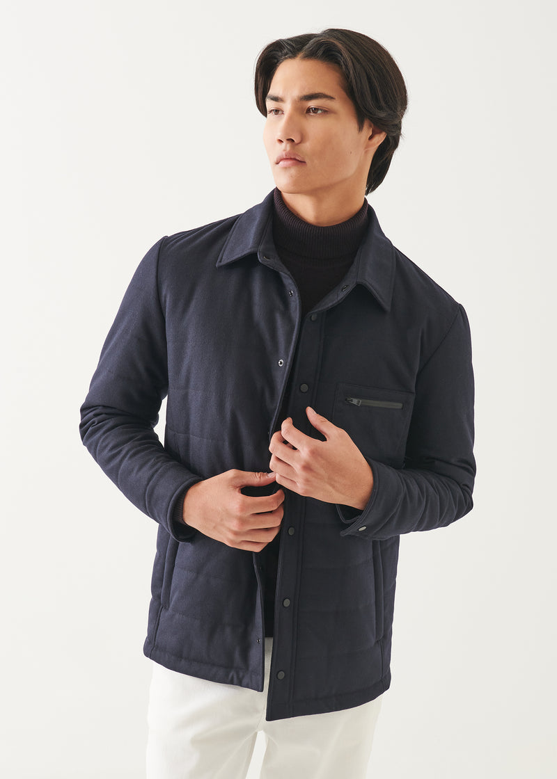 Wool Blend Quilted Car Coat