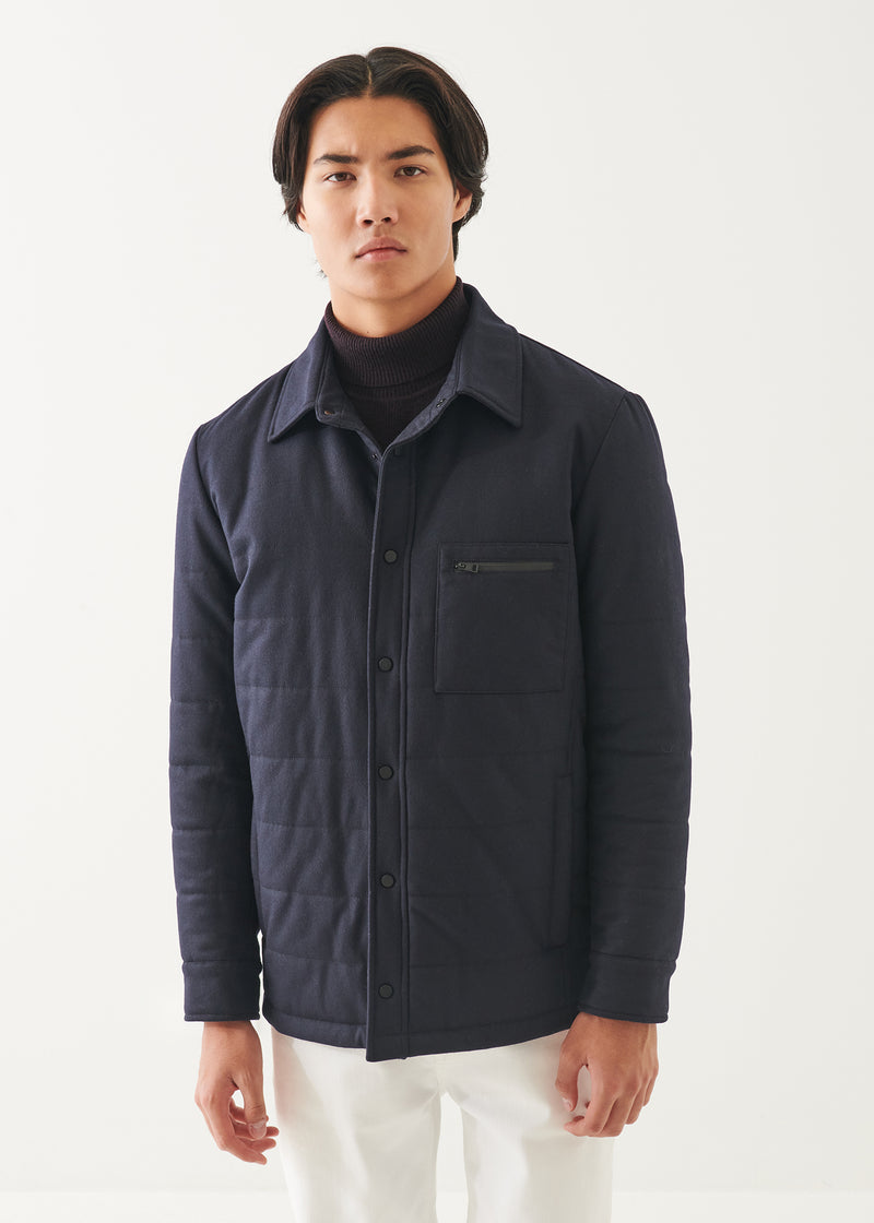 Wool Blend Quilted Car Coat