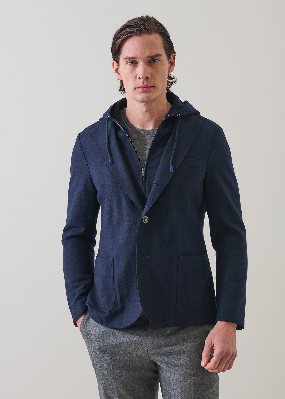 Wool Knit Removable Hood Blazer - PATRICK ASSARAF