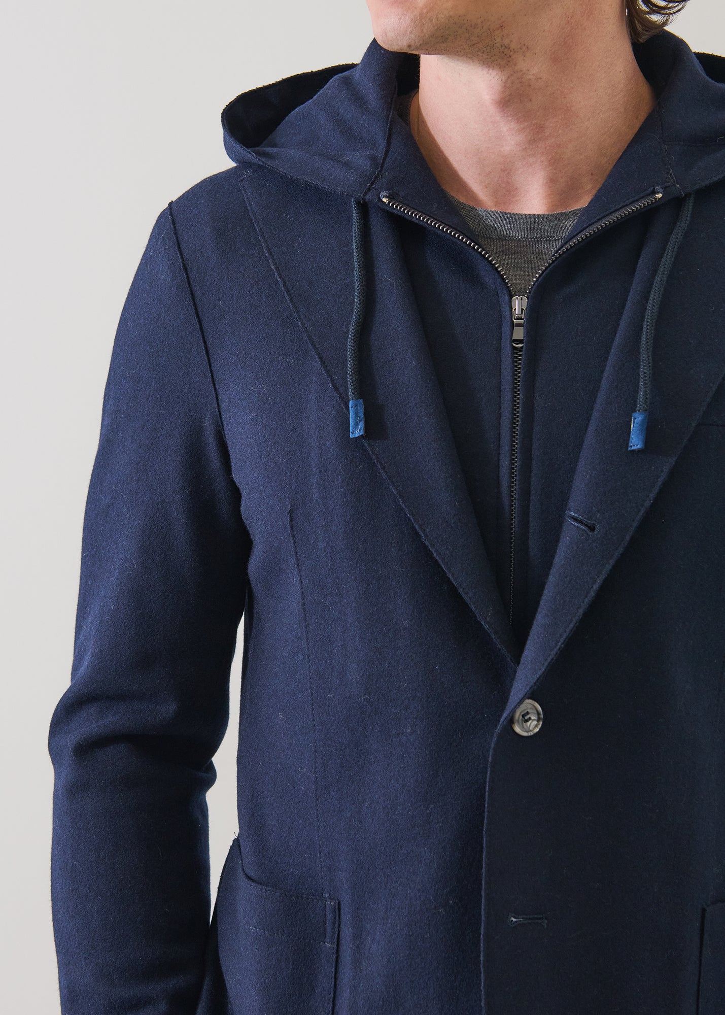 Wool Knit Removable Hood Blazer - PATRICK ASSARAF