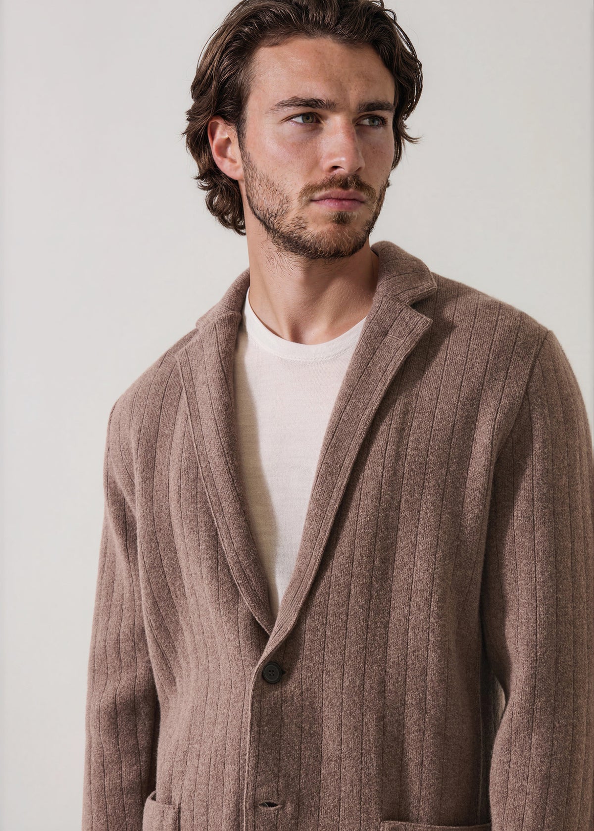 Merino-Cashmere Drop Needle Knit Blazer - PATRICK ASSARAF