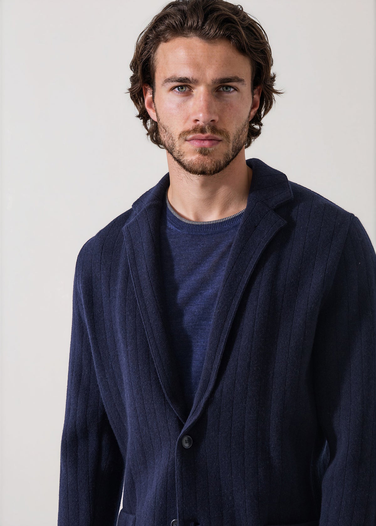 Merino-Cashmere Drop Needle Knit Blazer - PATRICK ASSARAF