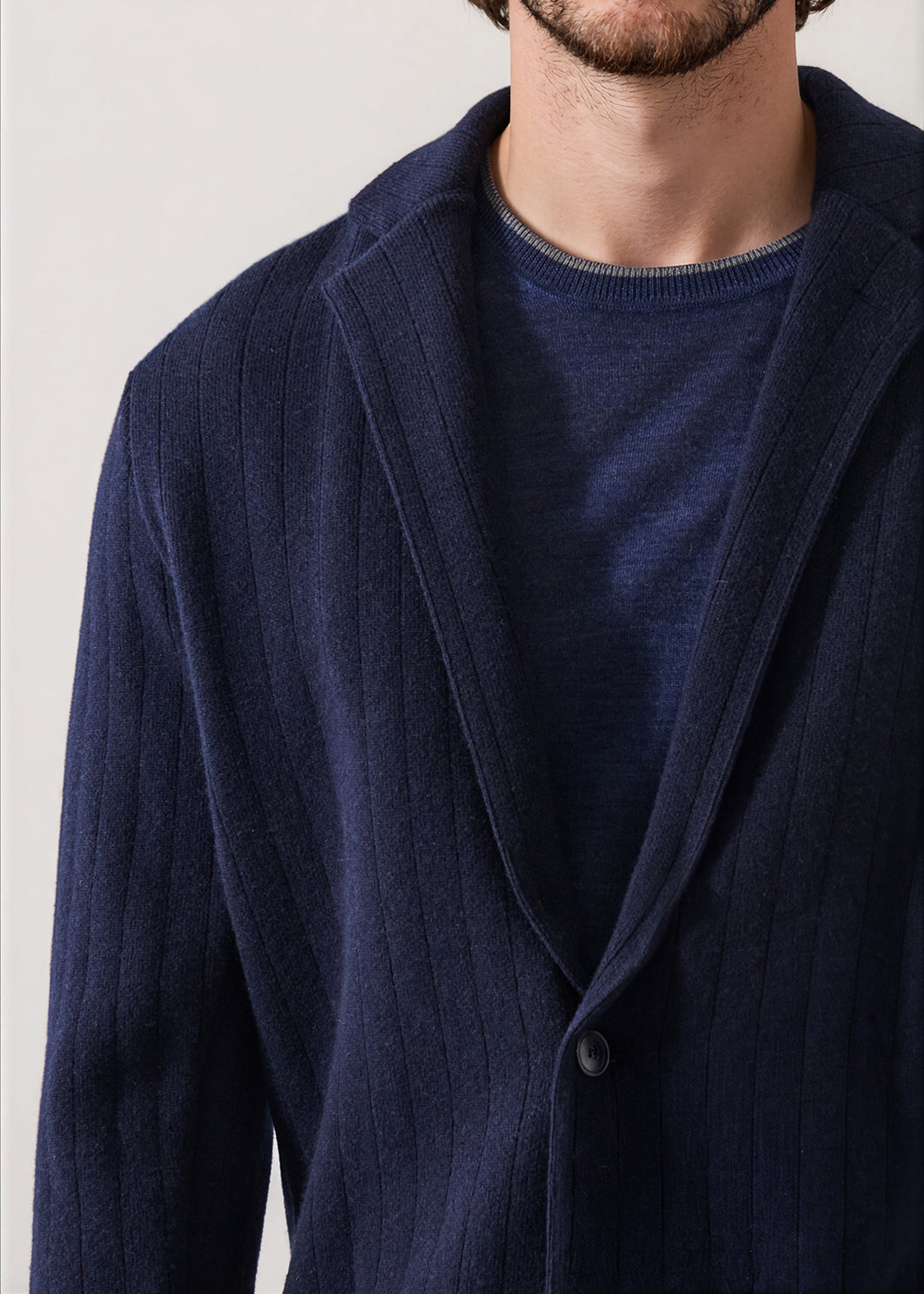 Merino-Cashmere Drop Needle Knit Blazer - PATRICK ASSARAF
