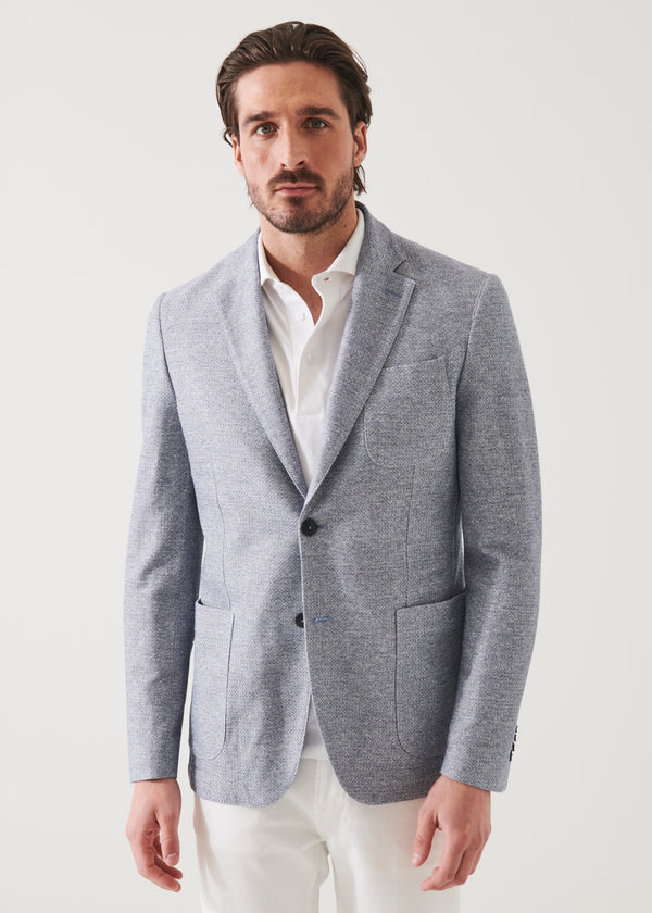 Textured Cotton Linen Blend Blazer