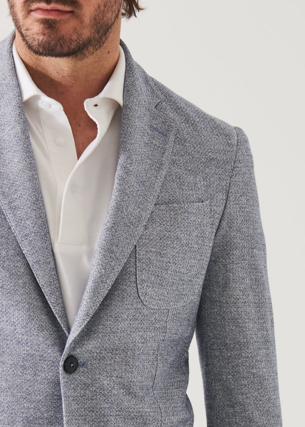 Textured Cotton Linen Blend Blazer