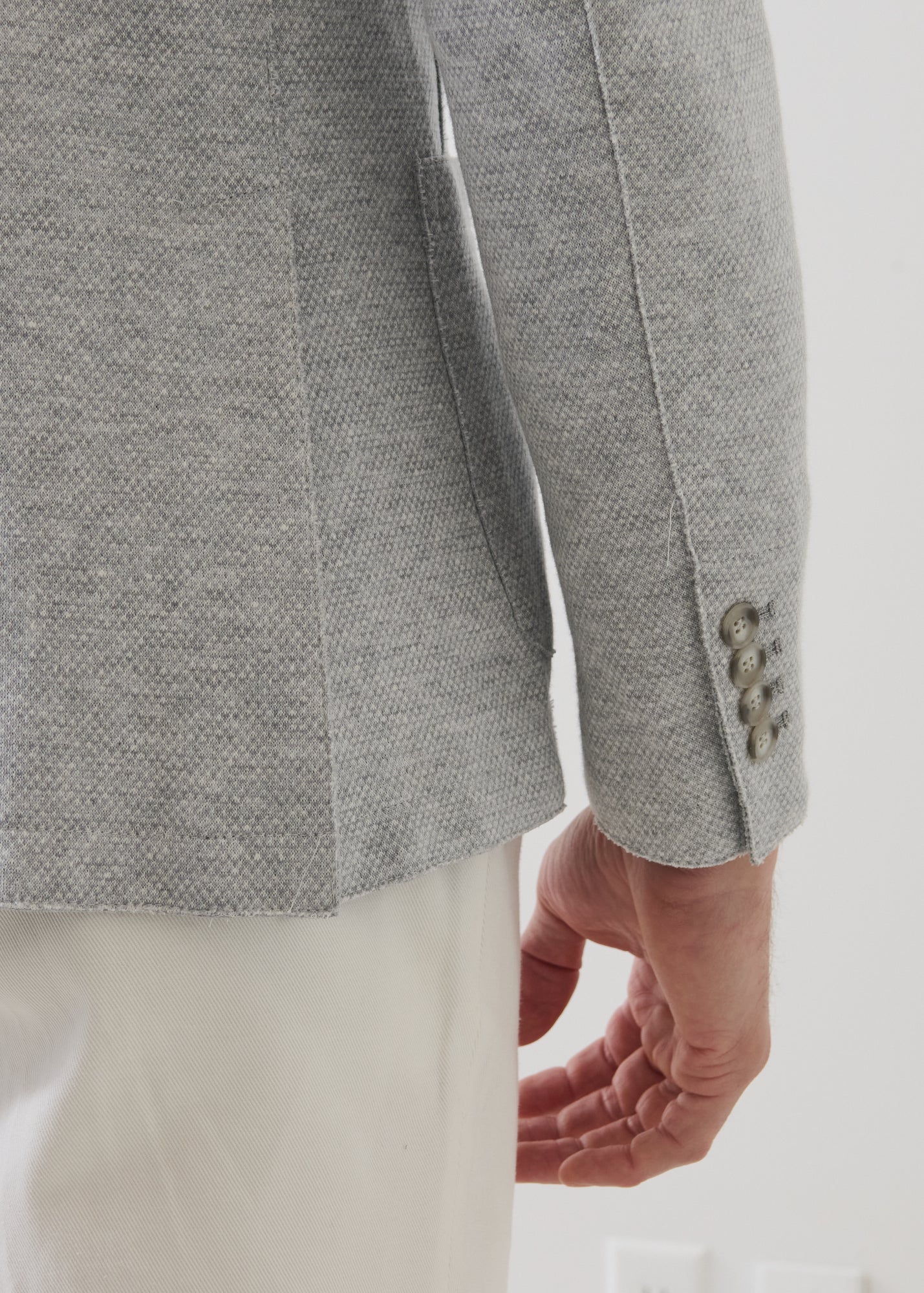 Cotton-Blend Textured Raw Edge Blazer - PATRICK ASSARAF