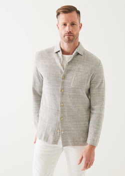 LINEN COTTON BLEND SHIRT JACKET | PATRICK ASSARAF.