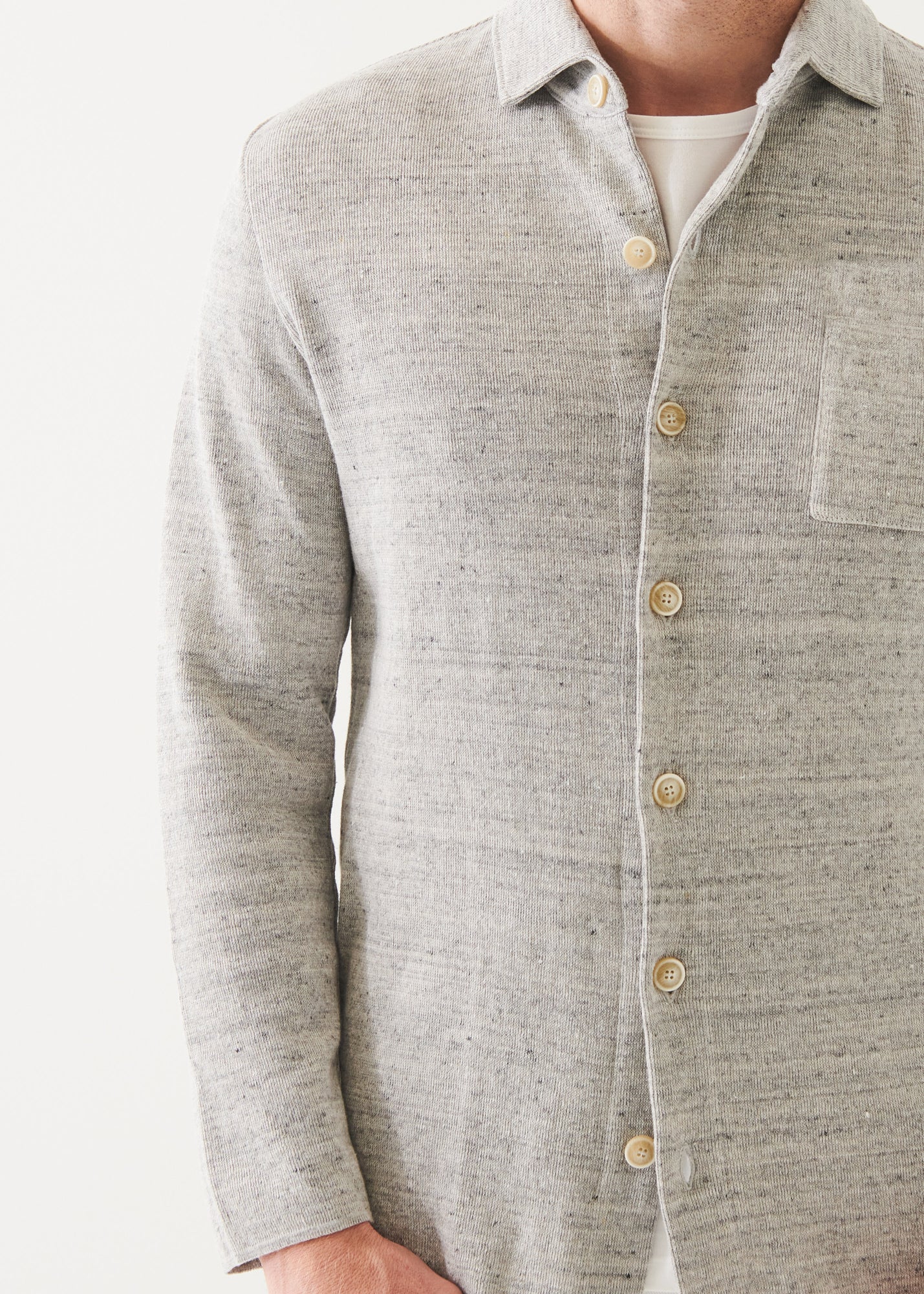 LINEN COTTON BLEND SHIRT JACKET | PATRICK ASSARAF.