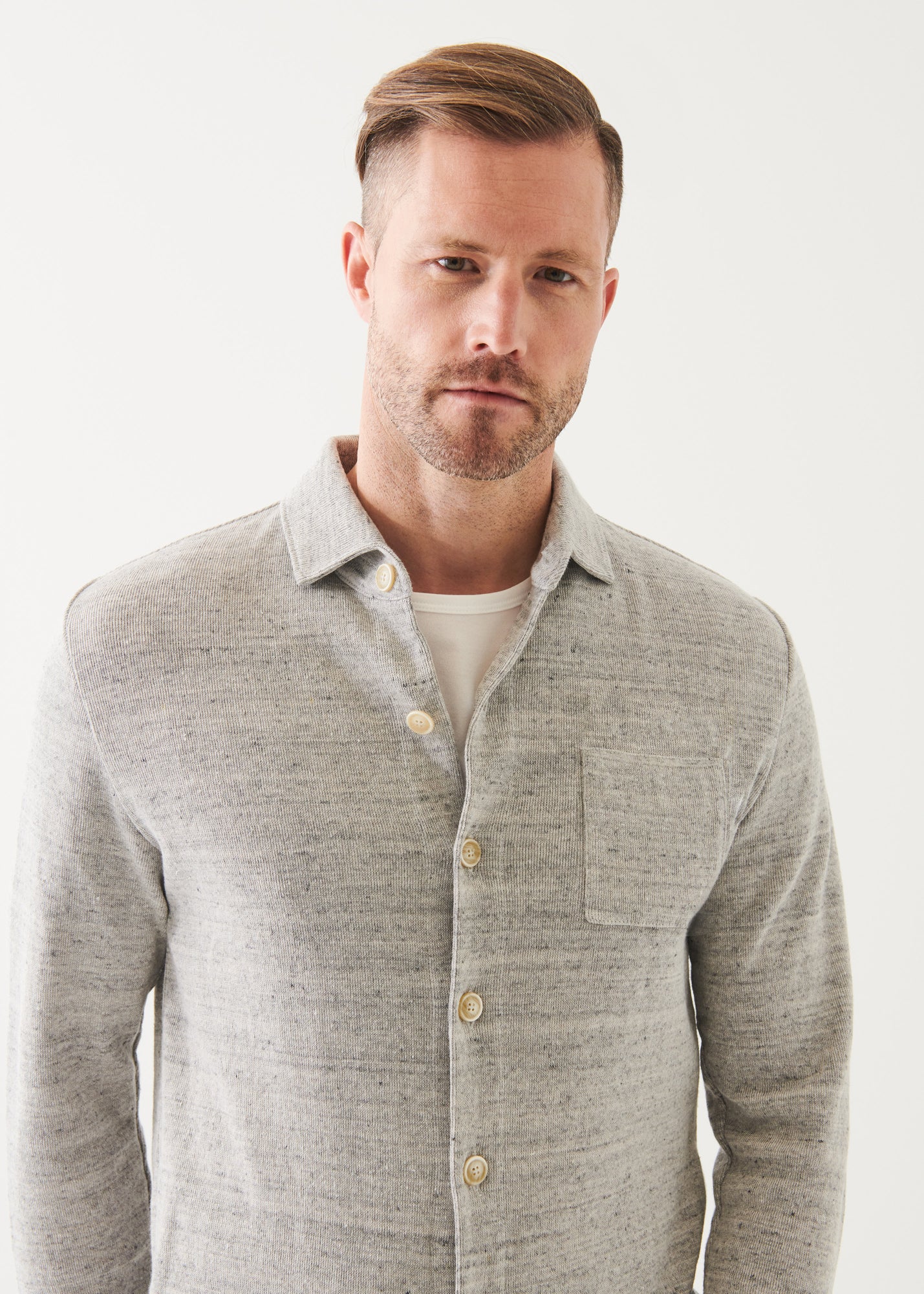 LINEN COTTON BLEND SHIRT JACKET | PATRICK ASSARAF.