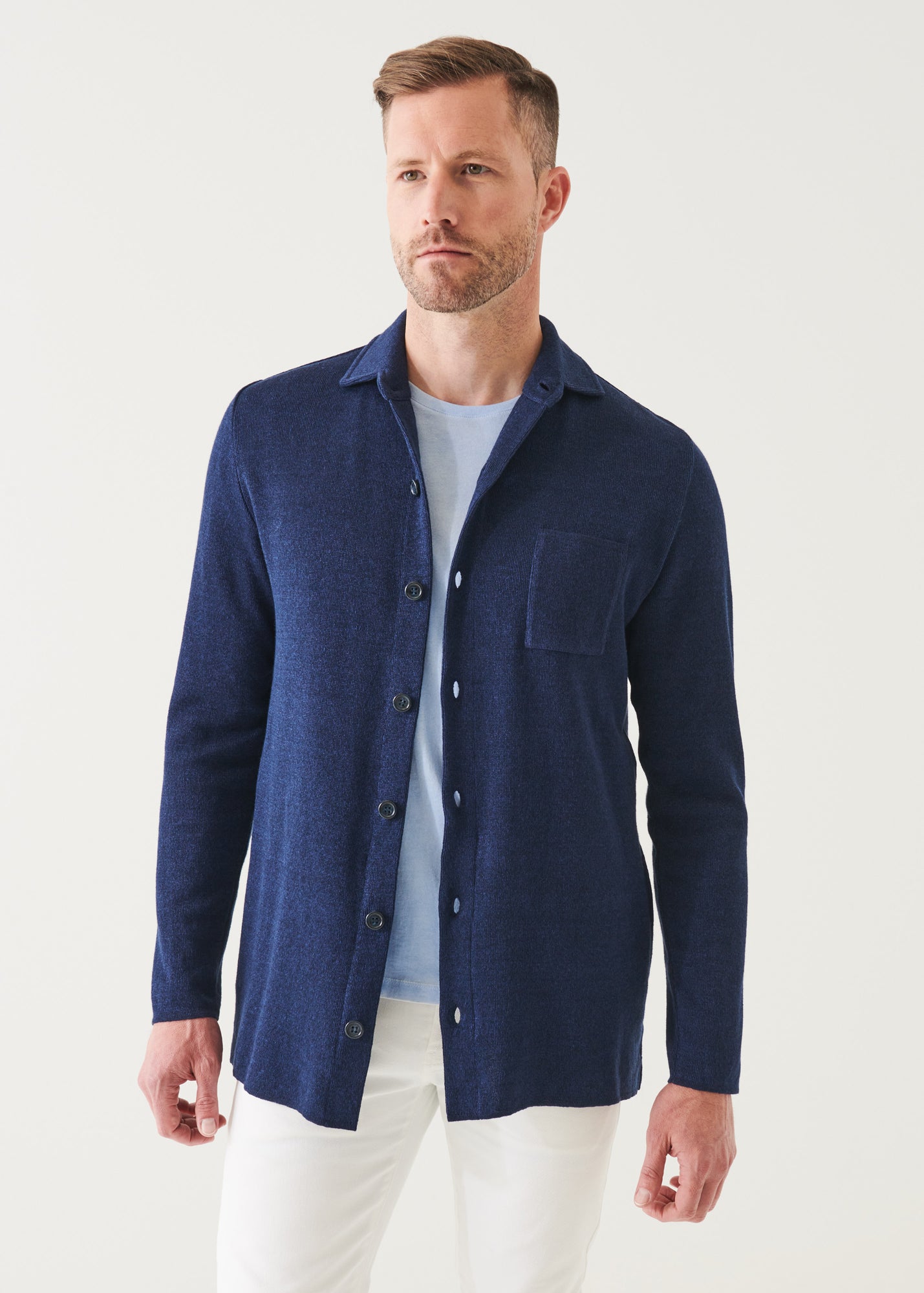 LINEN COTTON BLEND SHIRT JACKET | PATRICK ASSARAF.