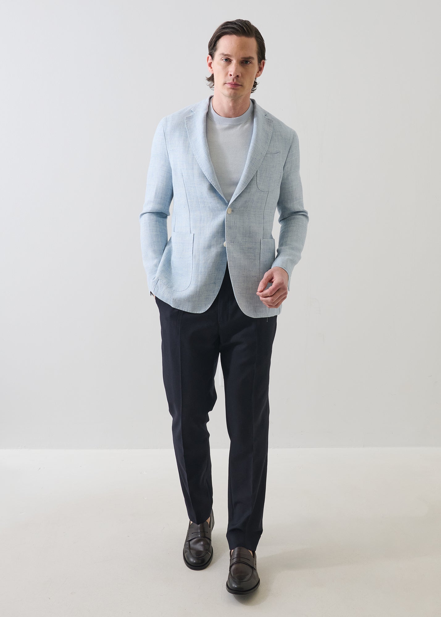 Linen-Wool Basketweave Blazer - PATRICK ASSARAF