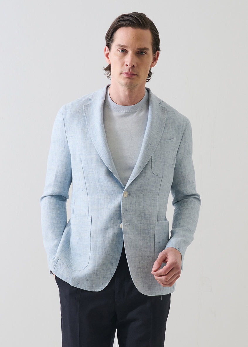 Linen-Wool Basketweave Blazer - PATRICK ASSARAF