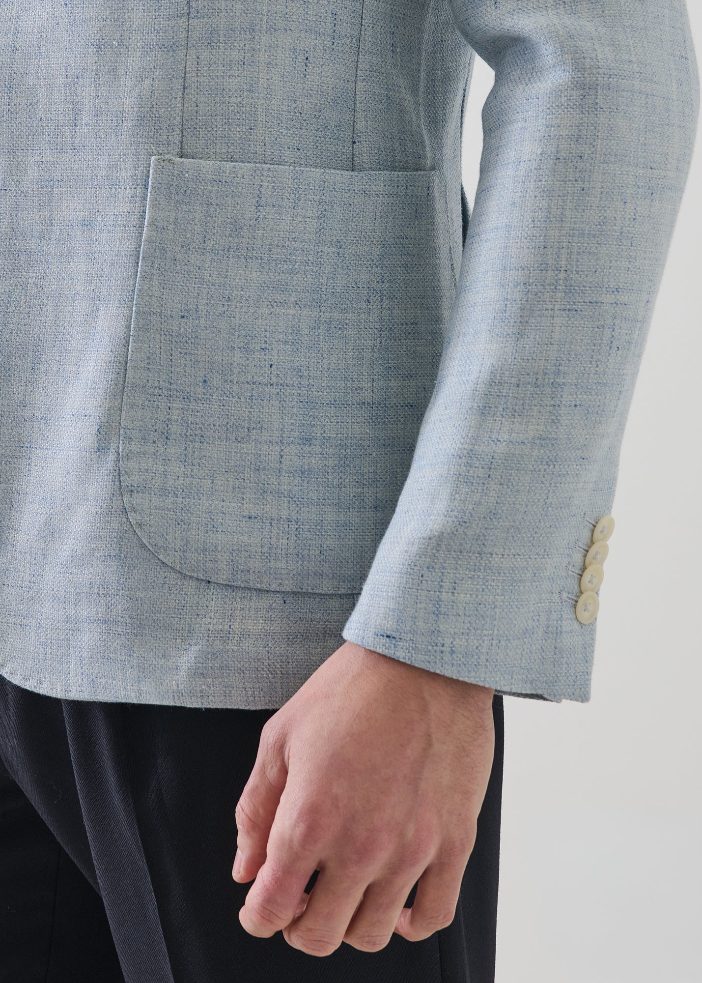 Linen-Wool Basketweave Blazer - PATRICK ASSARAF