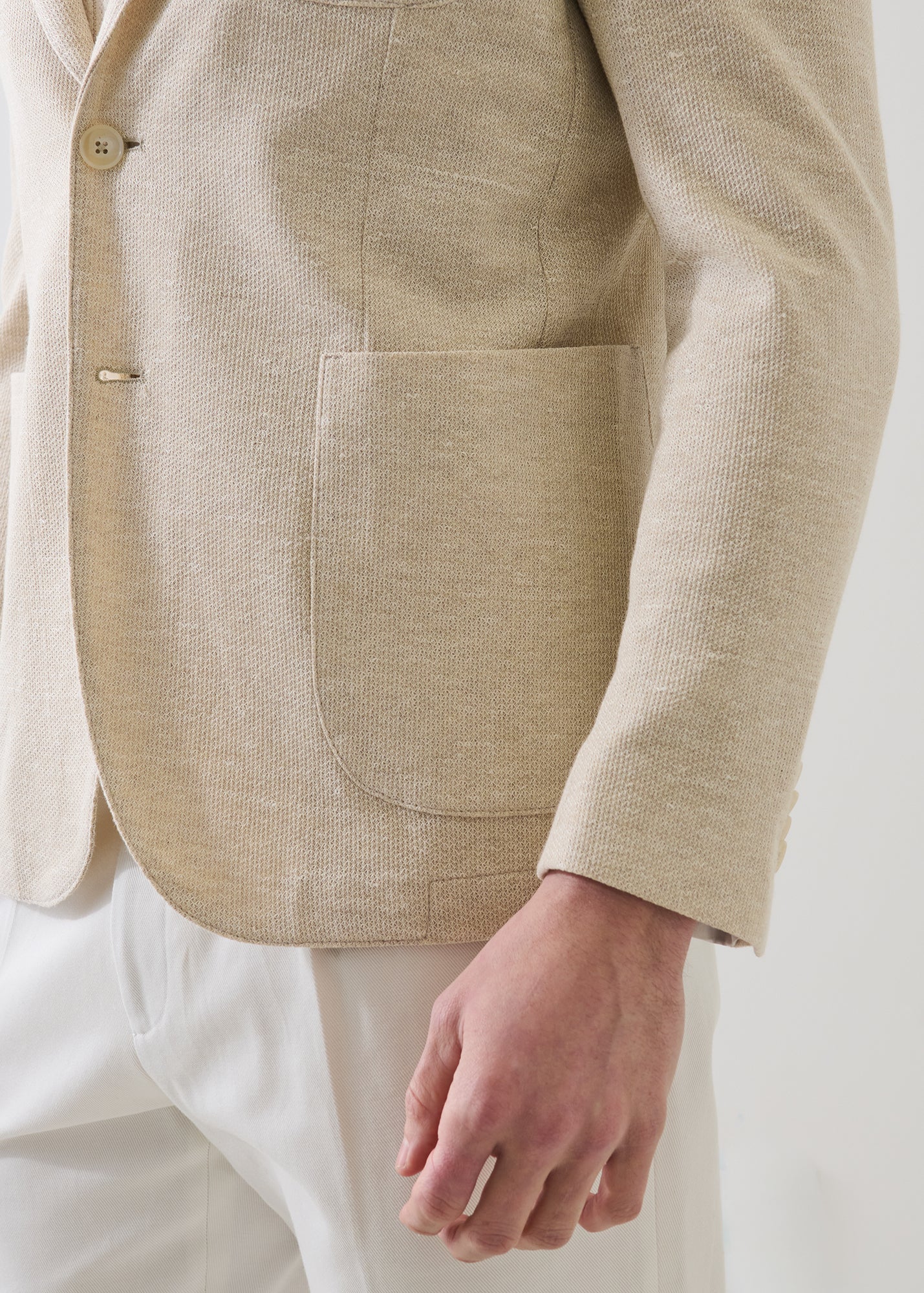 Linen-Cotton Textured Knit Blazer - PATRICK ASSARAF