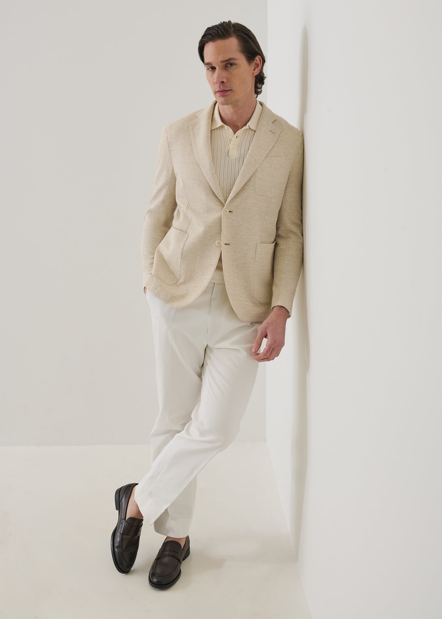 Linen-Cotton Textured Knit Blazer - PATRICK ASSARAF