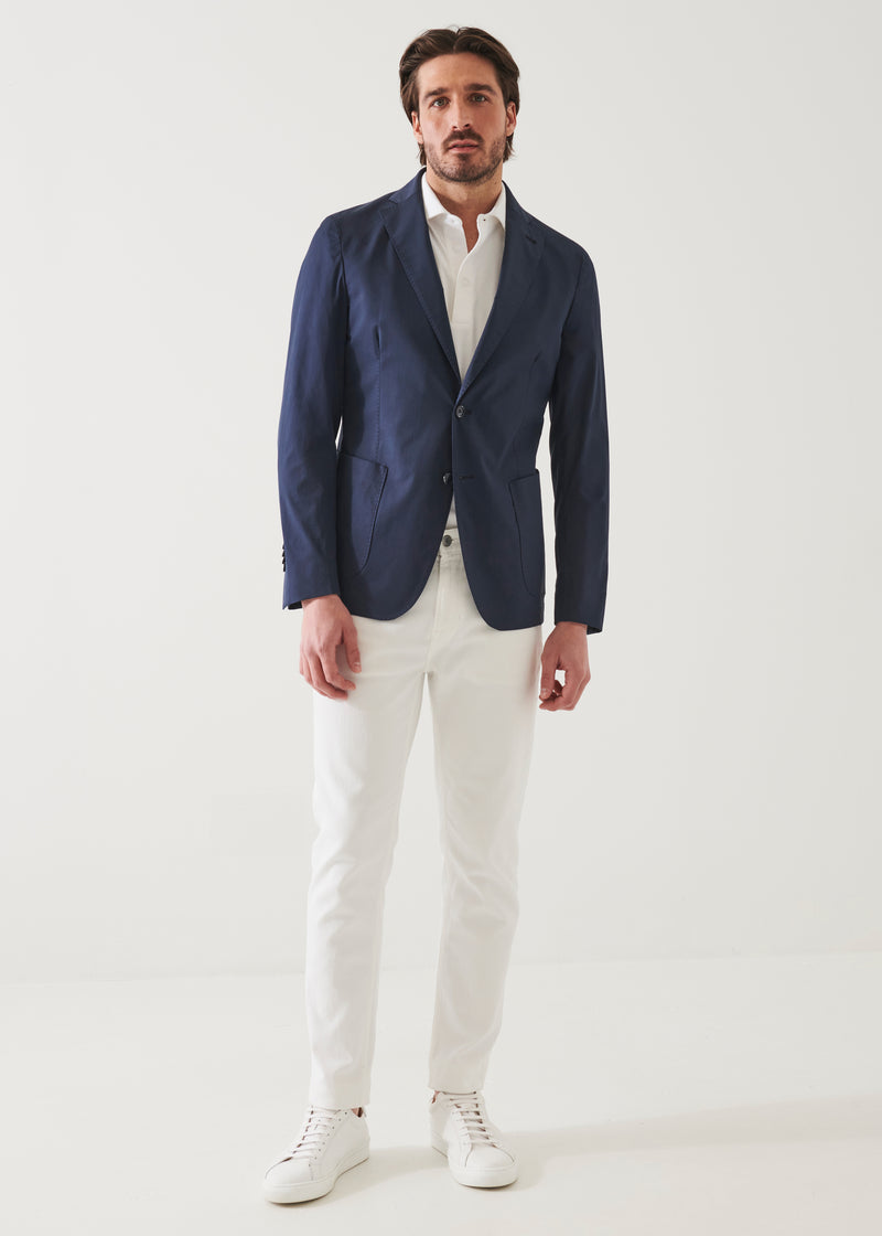 Cotton Stretch Two-Button Blazer