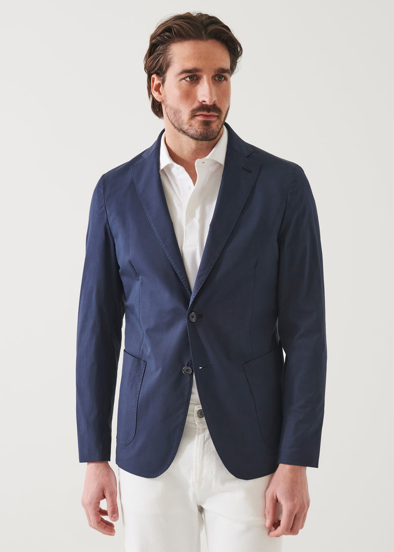 Cotton Stretch Two-Button Blazer