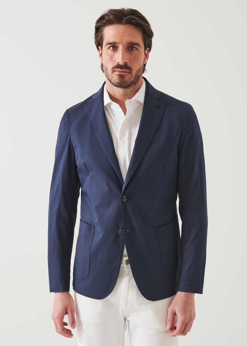 Cotton Stretch Two-Button Blazer