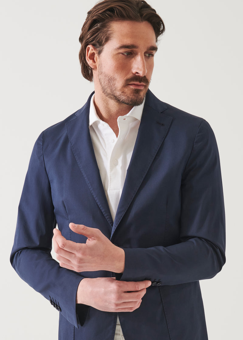 Cotton Stretch Two-Button Blazer