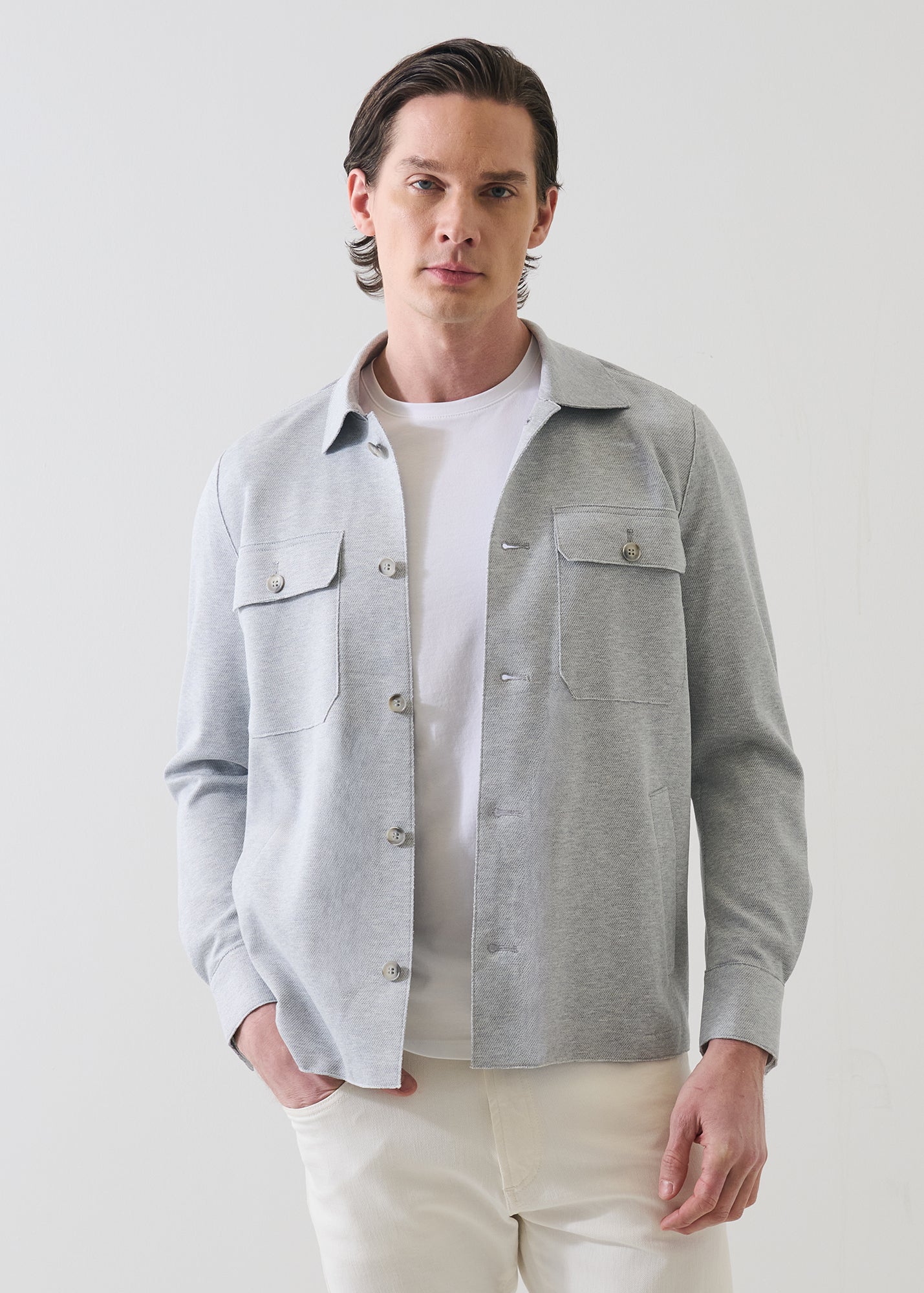 Textured Knit Shirt Jacket - PATRICK ASSARAF
