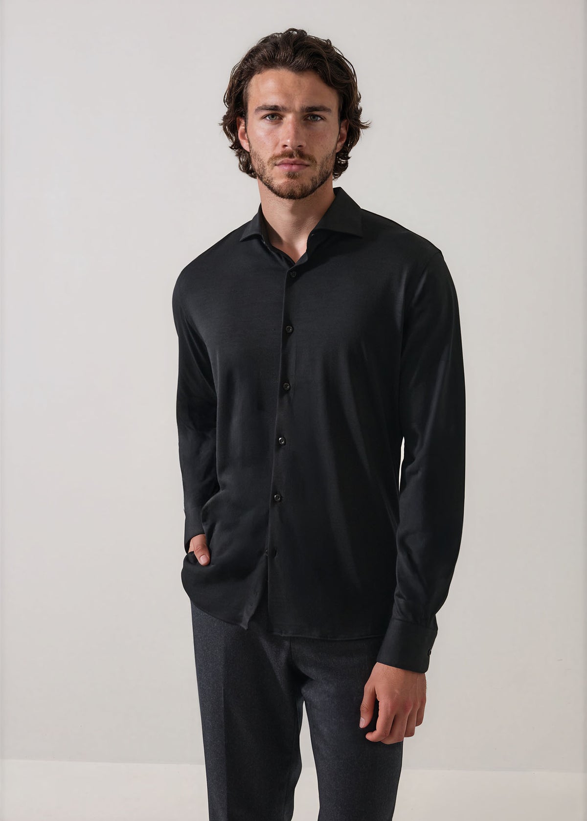 Superfine Wool Knit Shirt - PATRICK ASSARAF