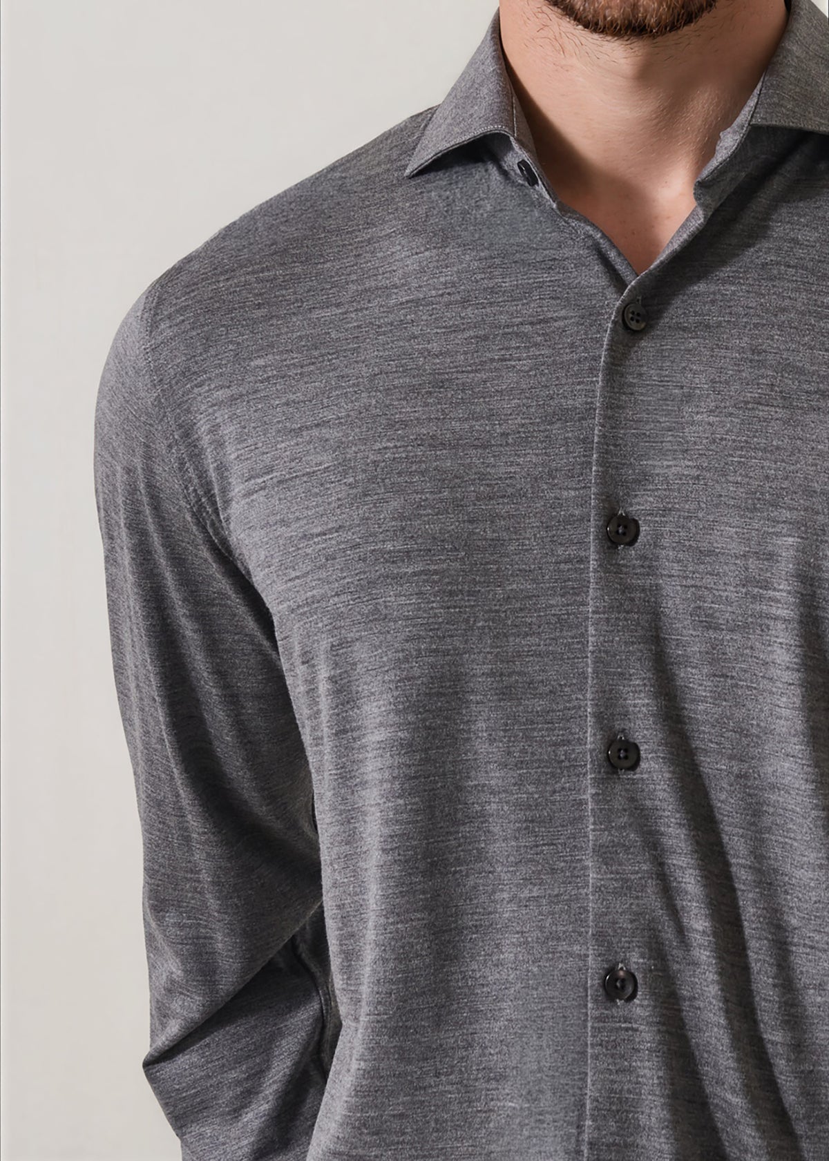 Superfine Wool Knit Shirt - PATRICK ASSARAF