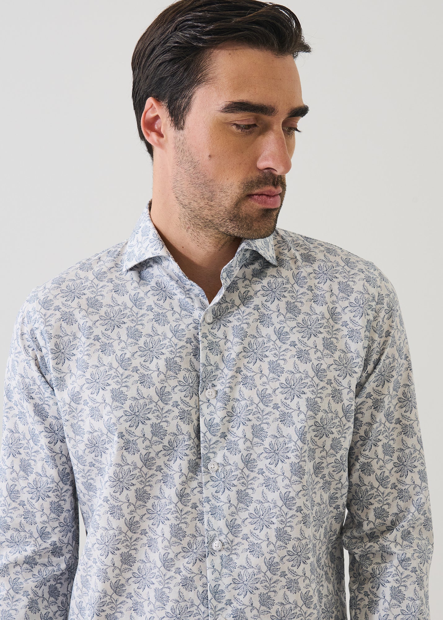 Botanical Print Cotton Shirt