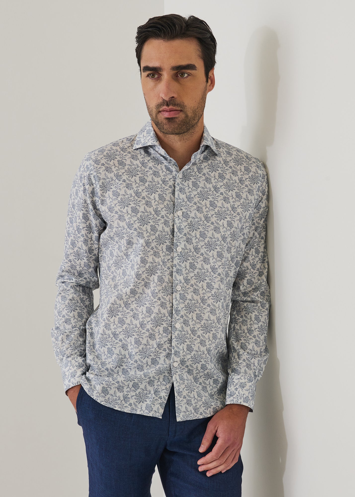 Botanical Print Cotton Shirt