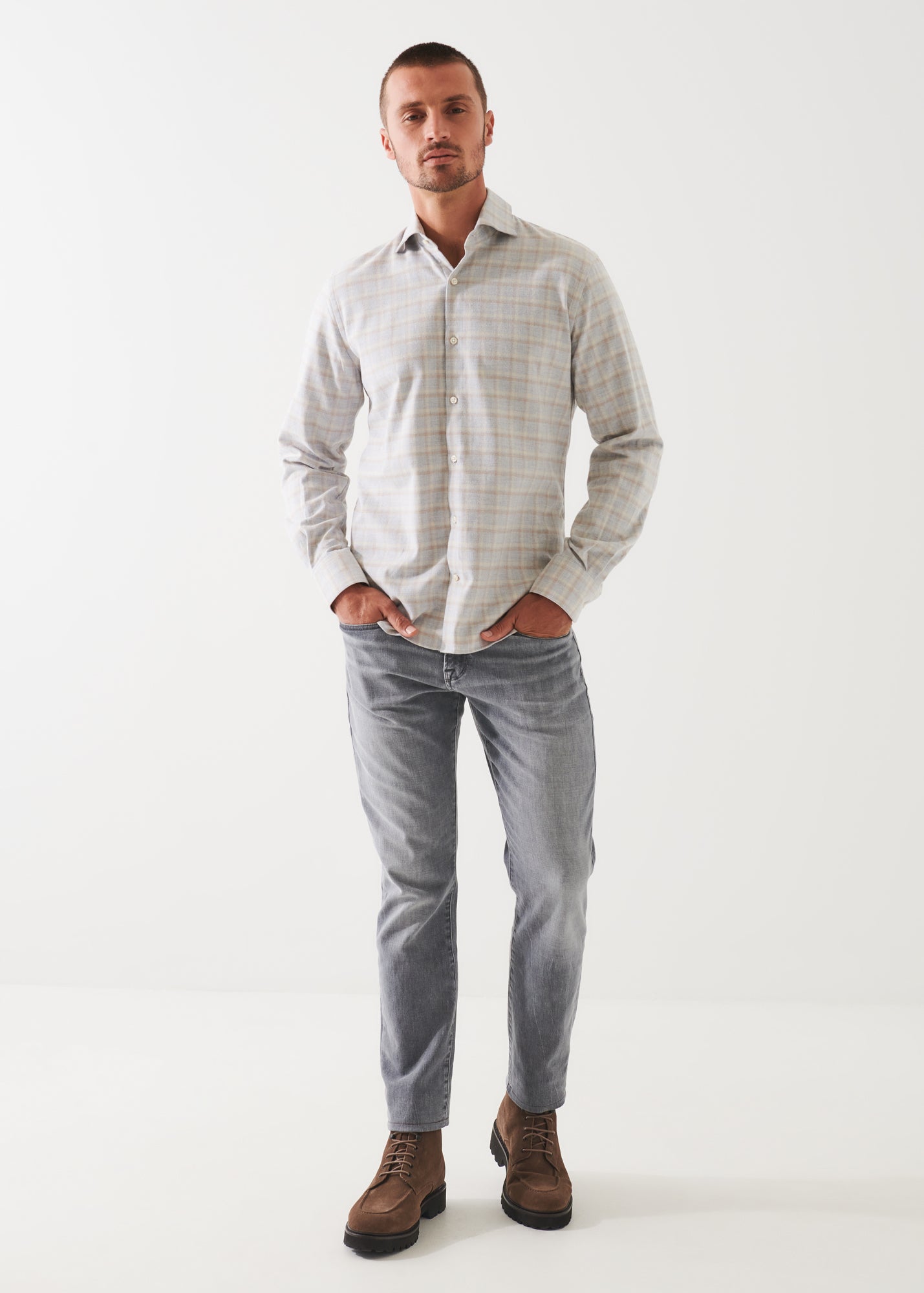 CHECKED FLANNEL COTTON SHIRT | PATRICK ASSARAF.