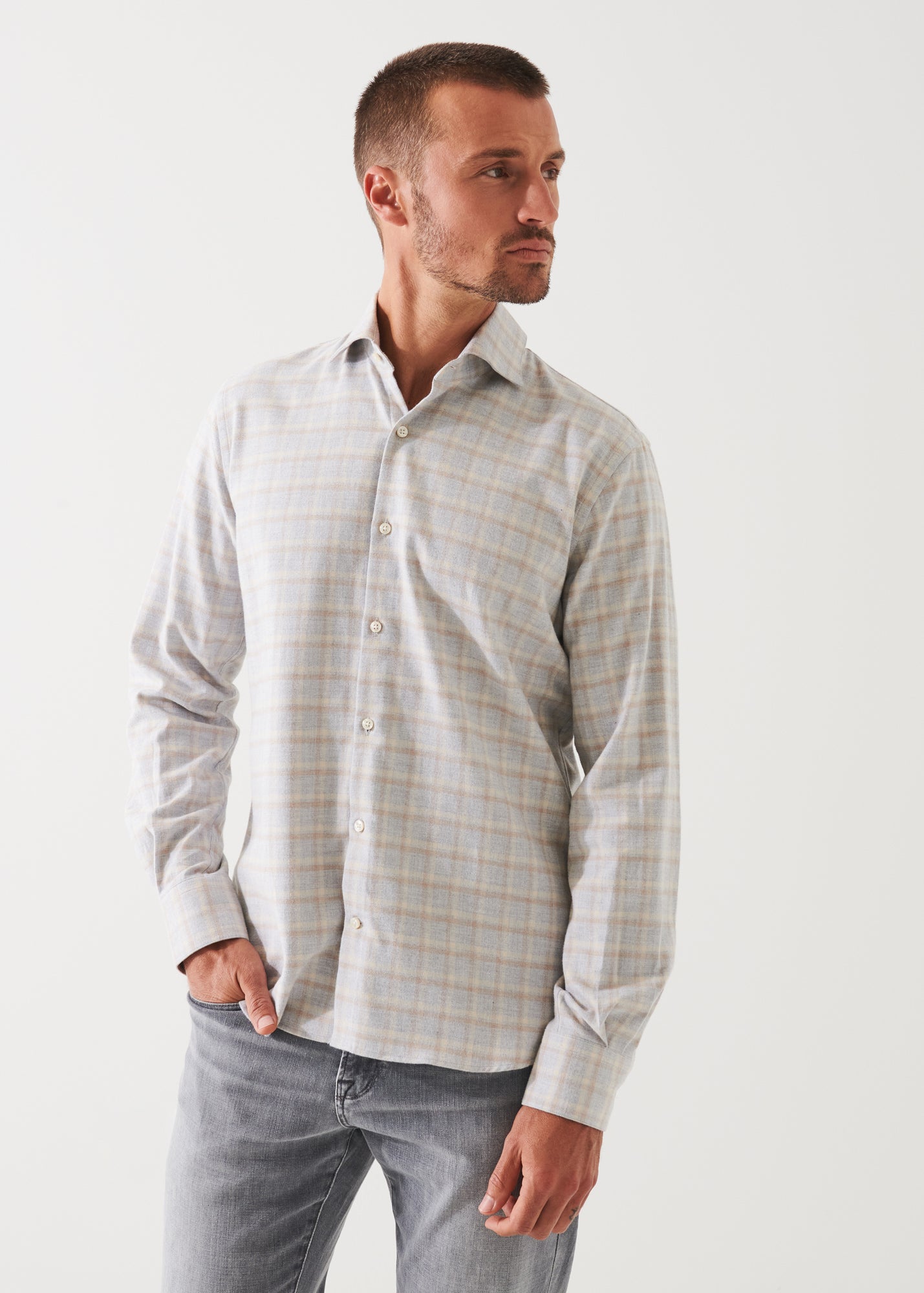 CHECKED FLANNEL COTTON SHIRT | PATRICK ASSARAF.
