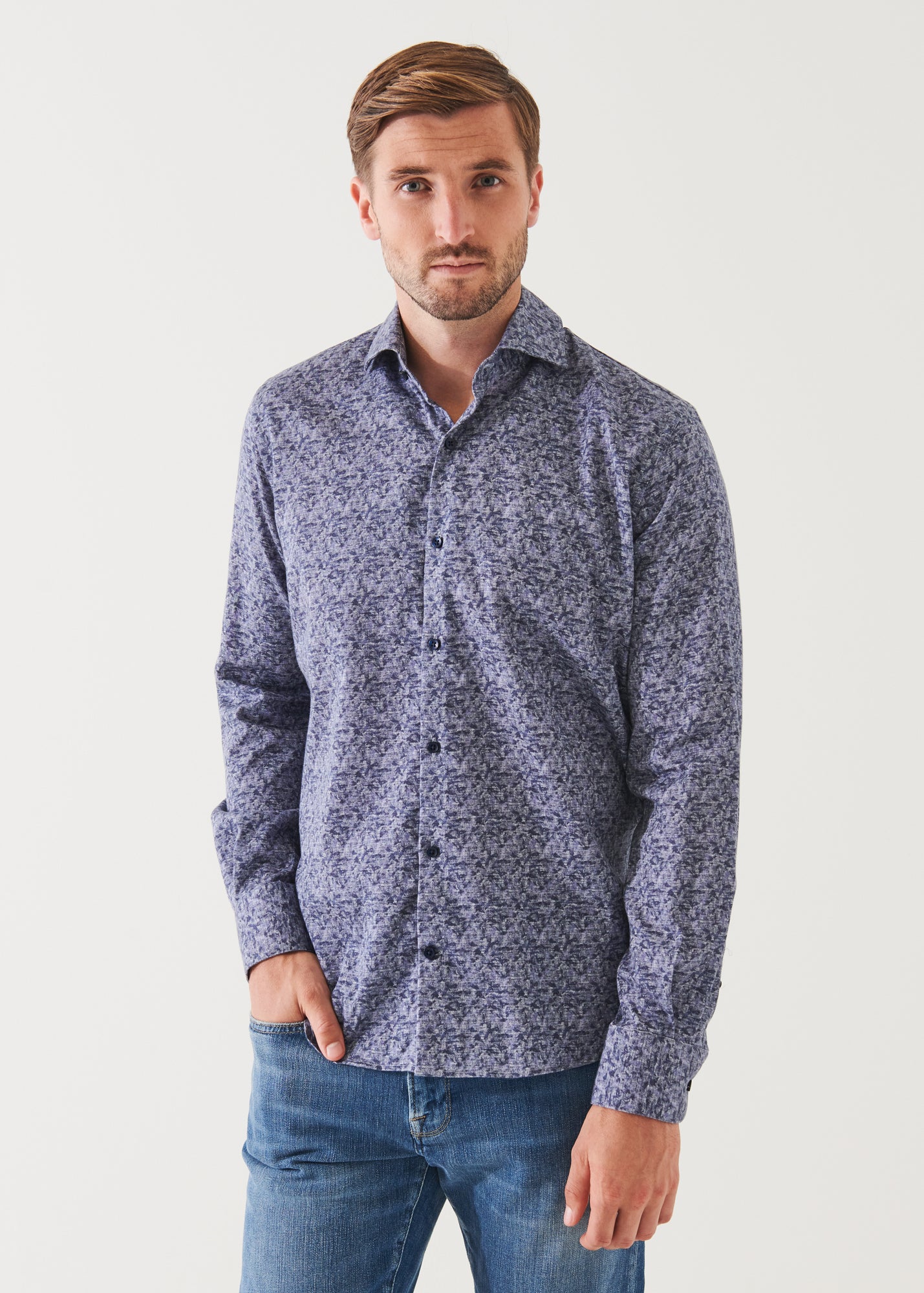 ABSTRACT PRINT COTTON SHIRT | PATRICK ASSARAF.
