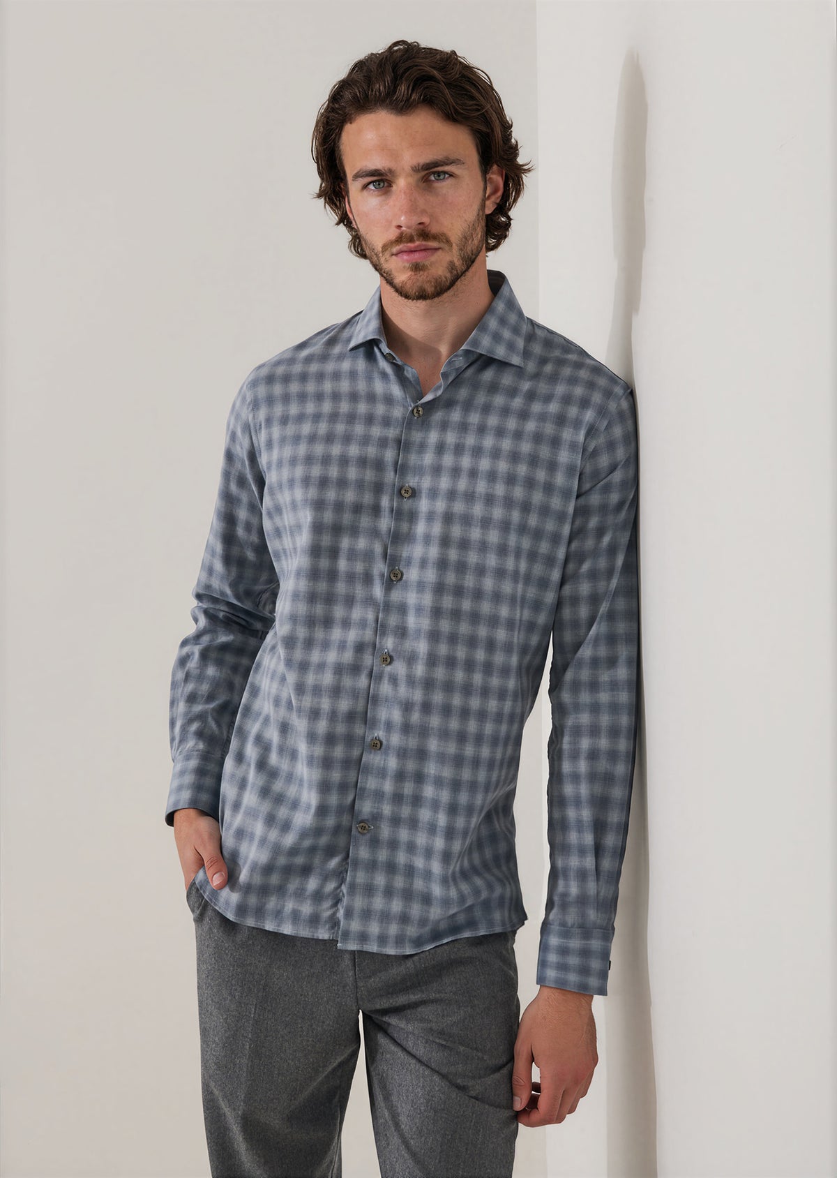 Ombre Check Shirt - PATRICK ASSARAF