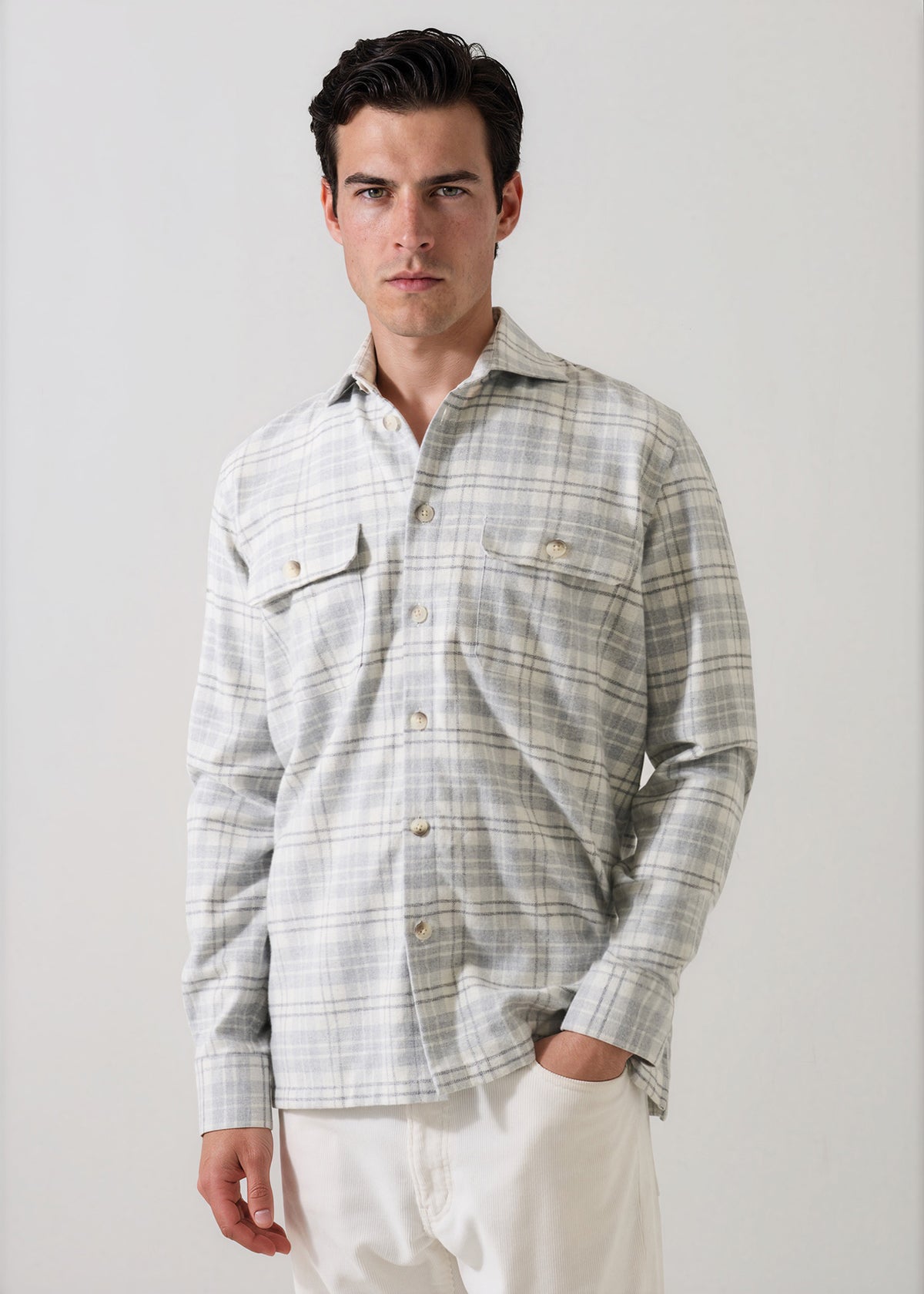 Flannel Plaid Overshirt - PATRICK ASSARAF