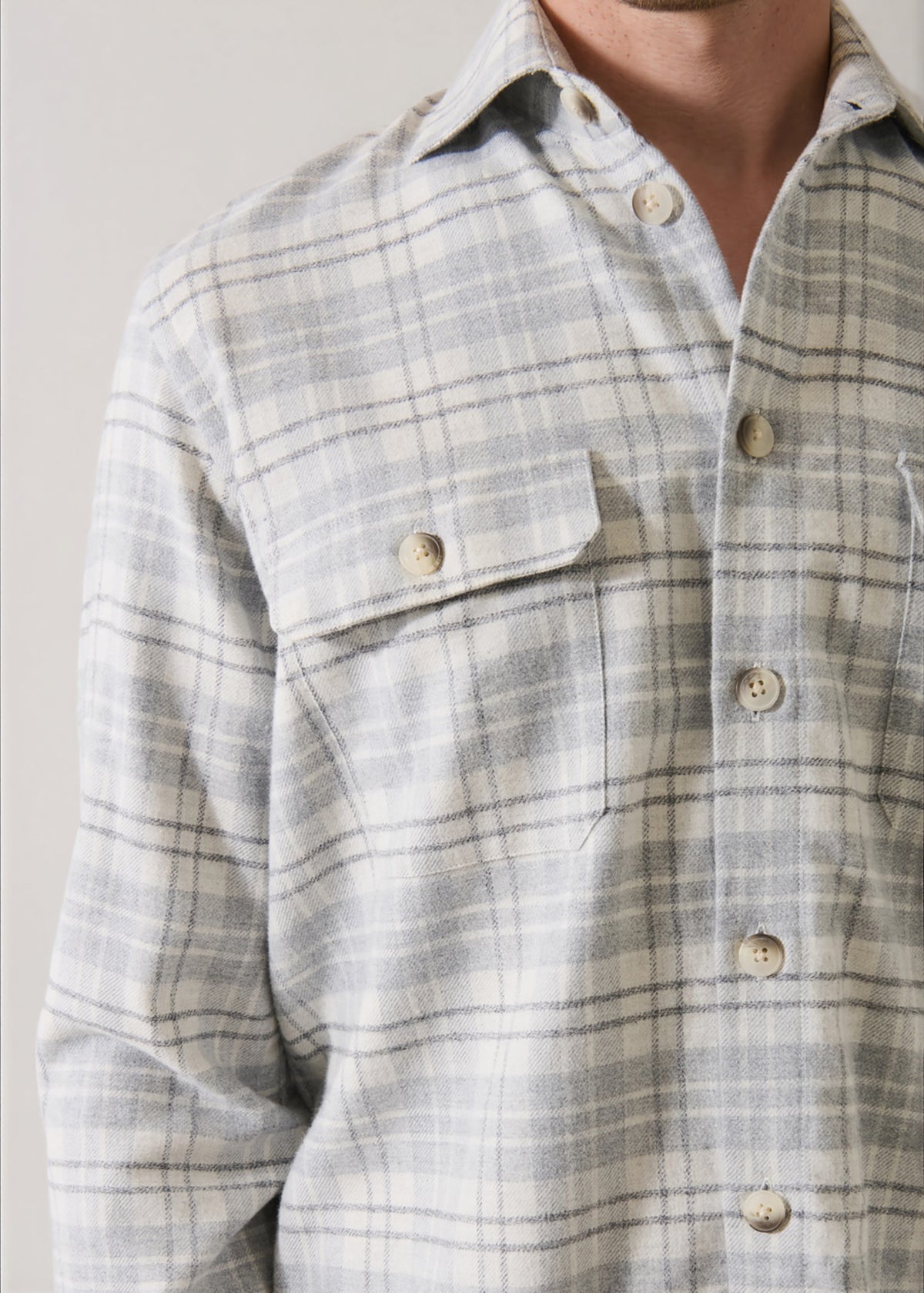 Flannel Plaid Overshirt - PATRICK ASSARAF