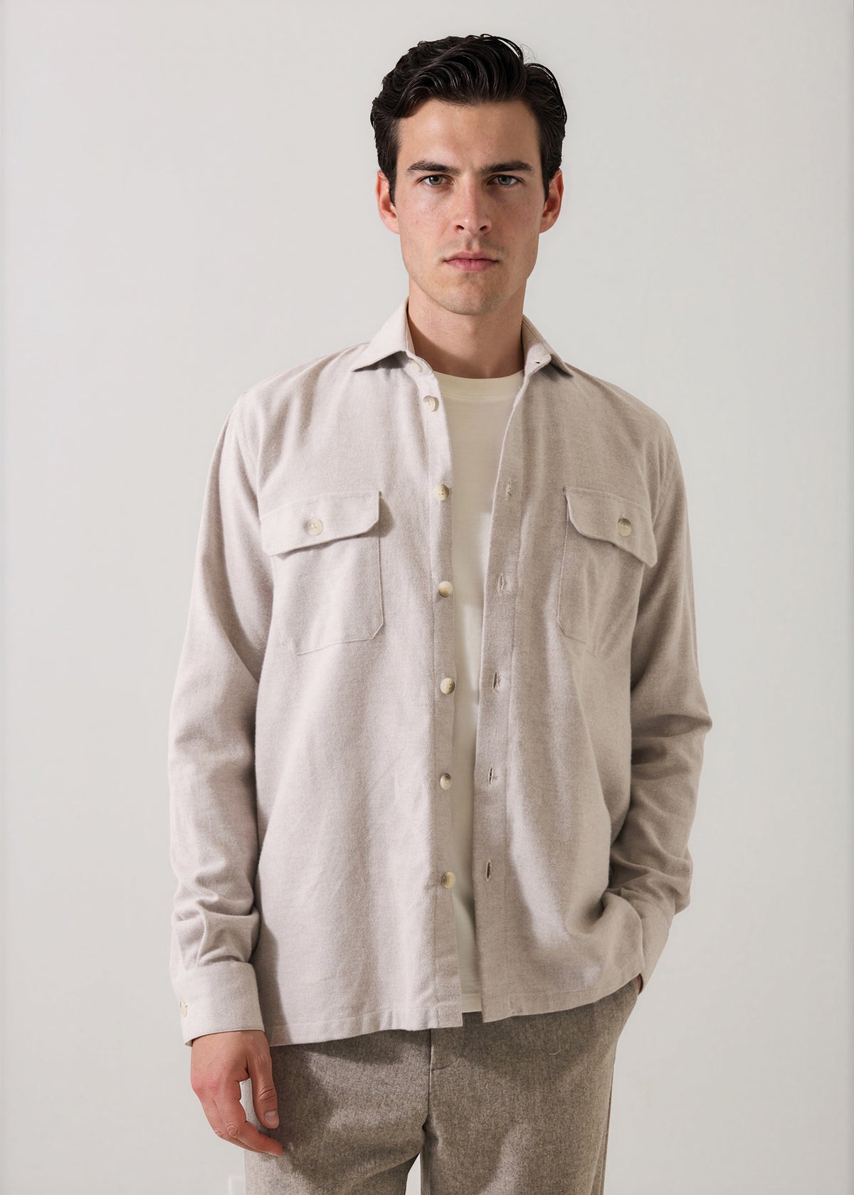 Flannel Twill Overshirt - PATRICK ASSARAF