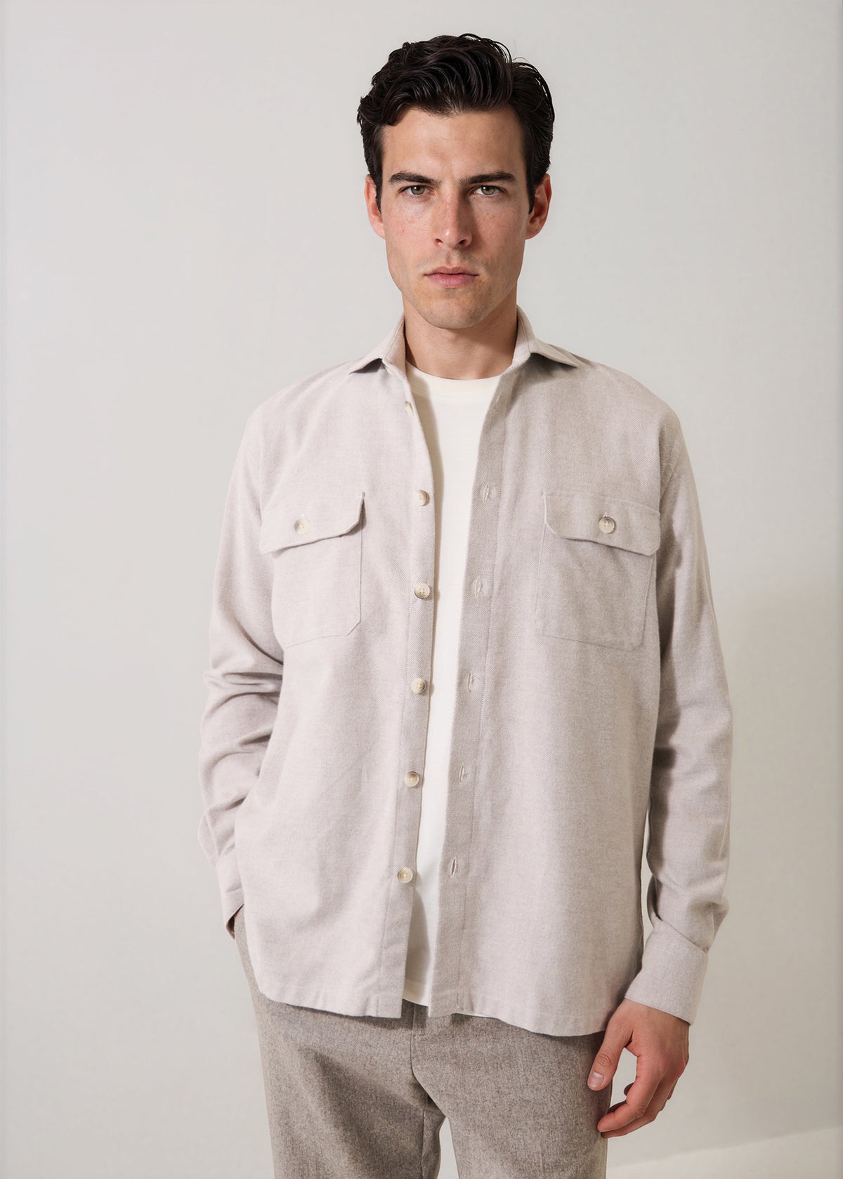 Flannel Twill Overshirt - PATRICK ASSARAF