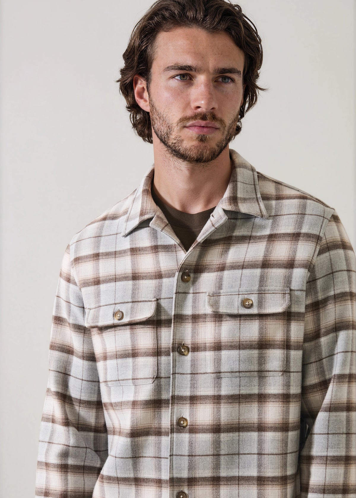 Cotton Plaid Flannel Double Face Overshirt - PATRICK ASSARAF