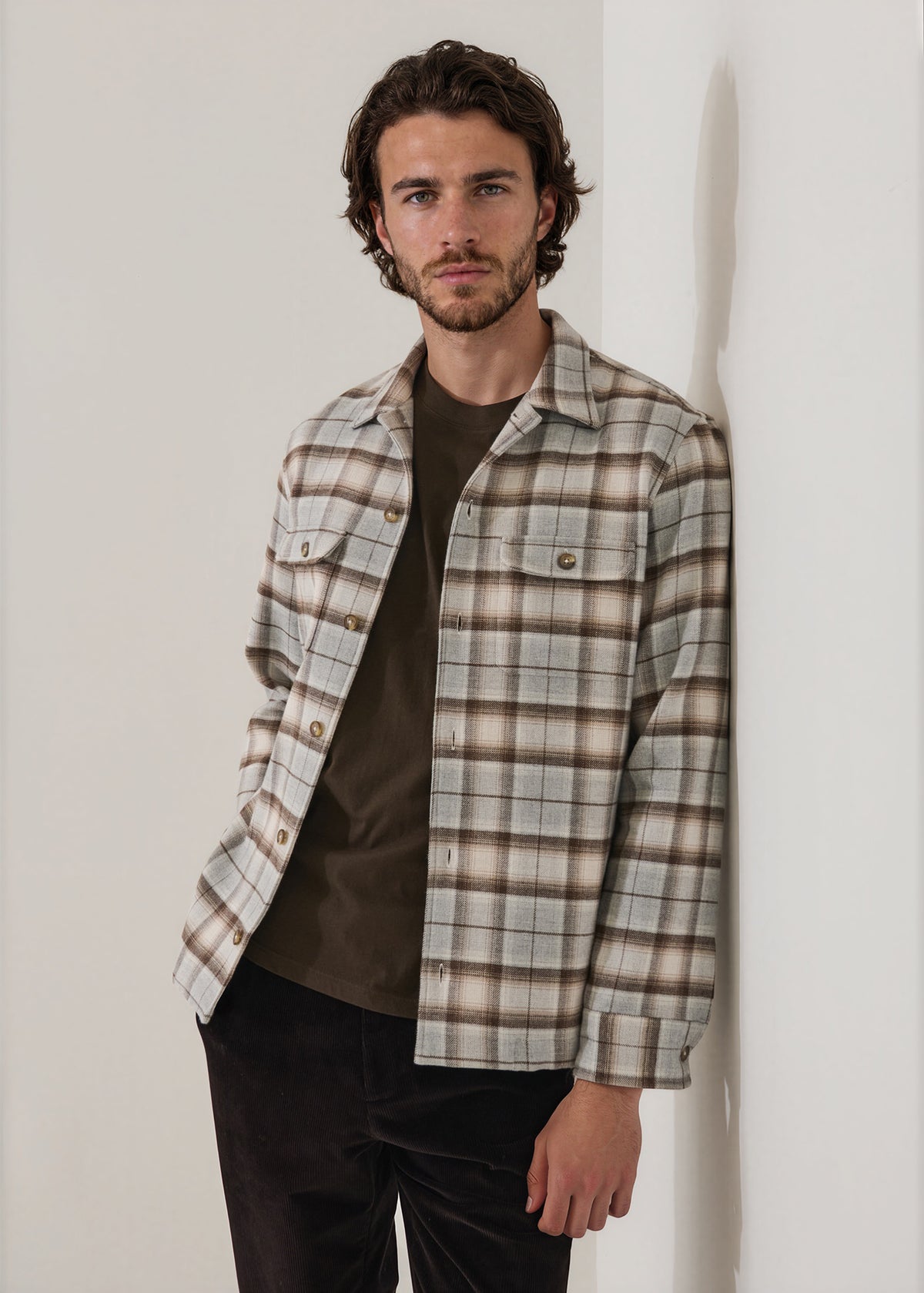 Cotton Plaid Flannel Double Face Overshirt - PATRICK ASSARAF