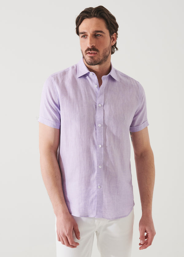 SHORT SLEEVE LINEN SHIRT | PATRICK ASSARAF.