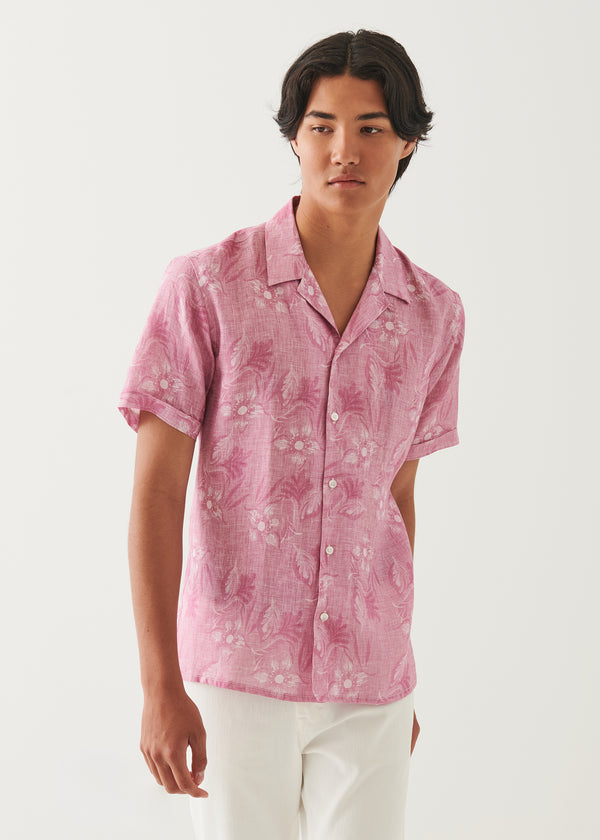 Linen Camp Collar Floral Shirt