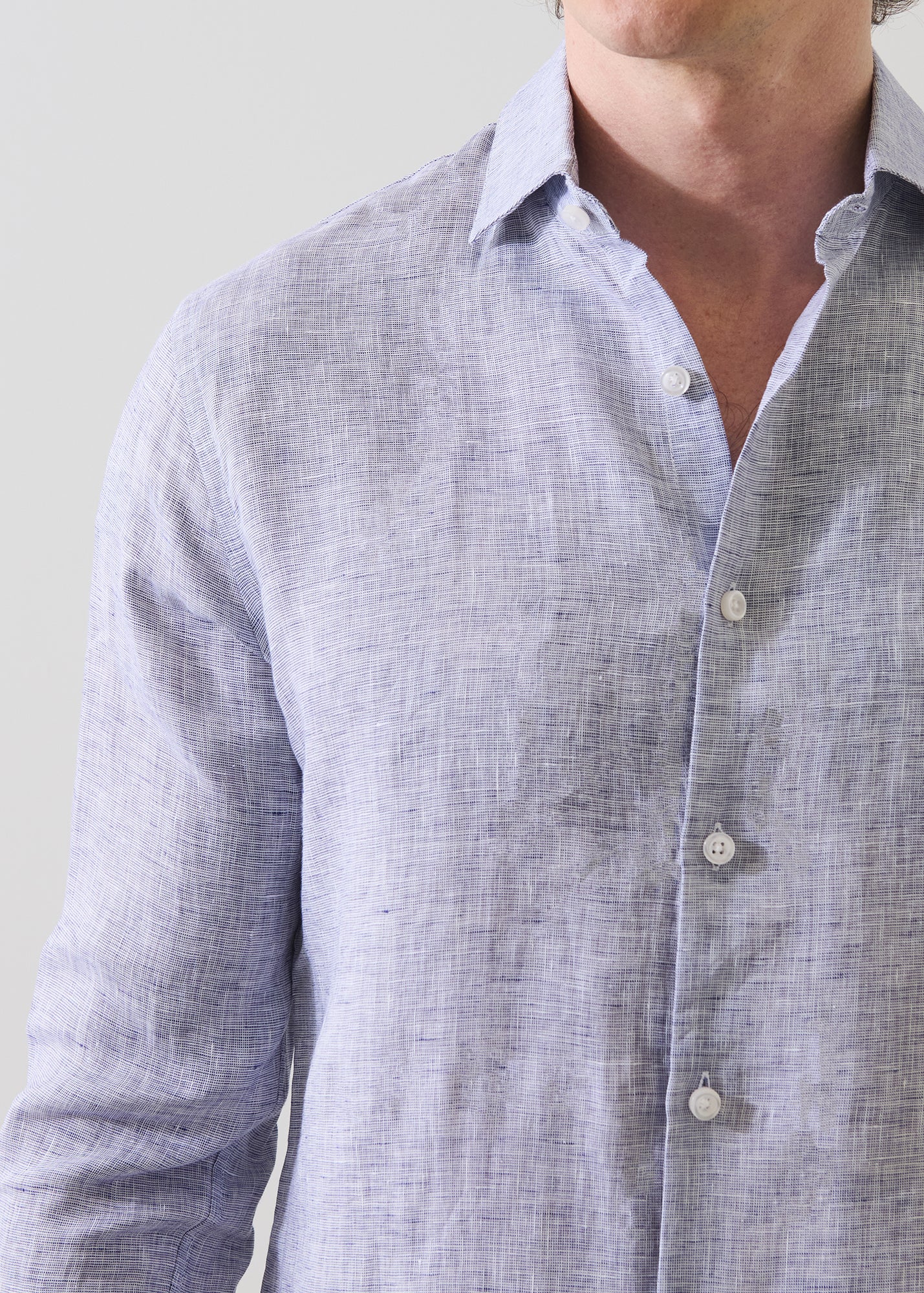 Linen End on End Shirt - PATRICK ASSARAF