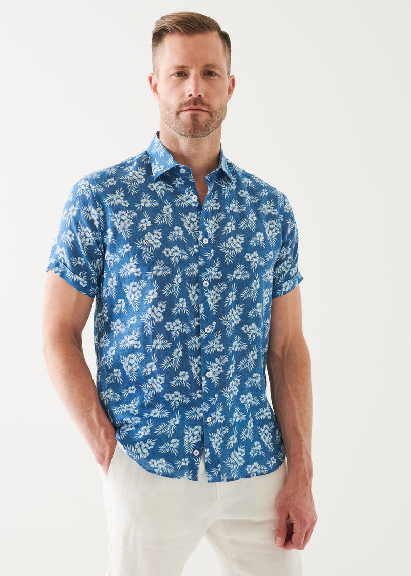 TROPICAL PRINT LINEN SHIRT