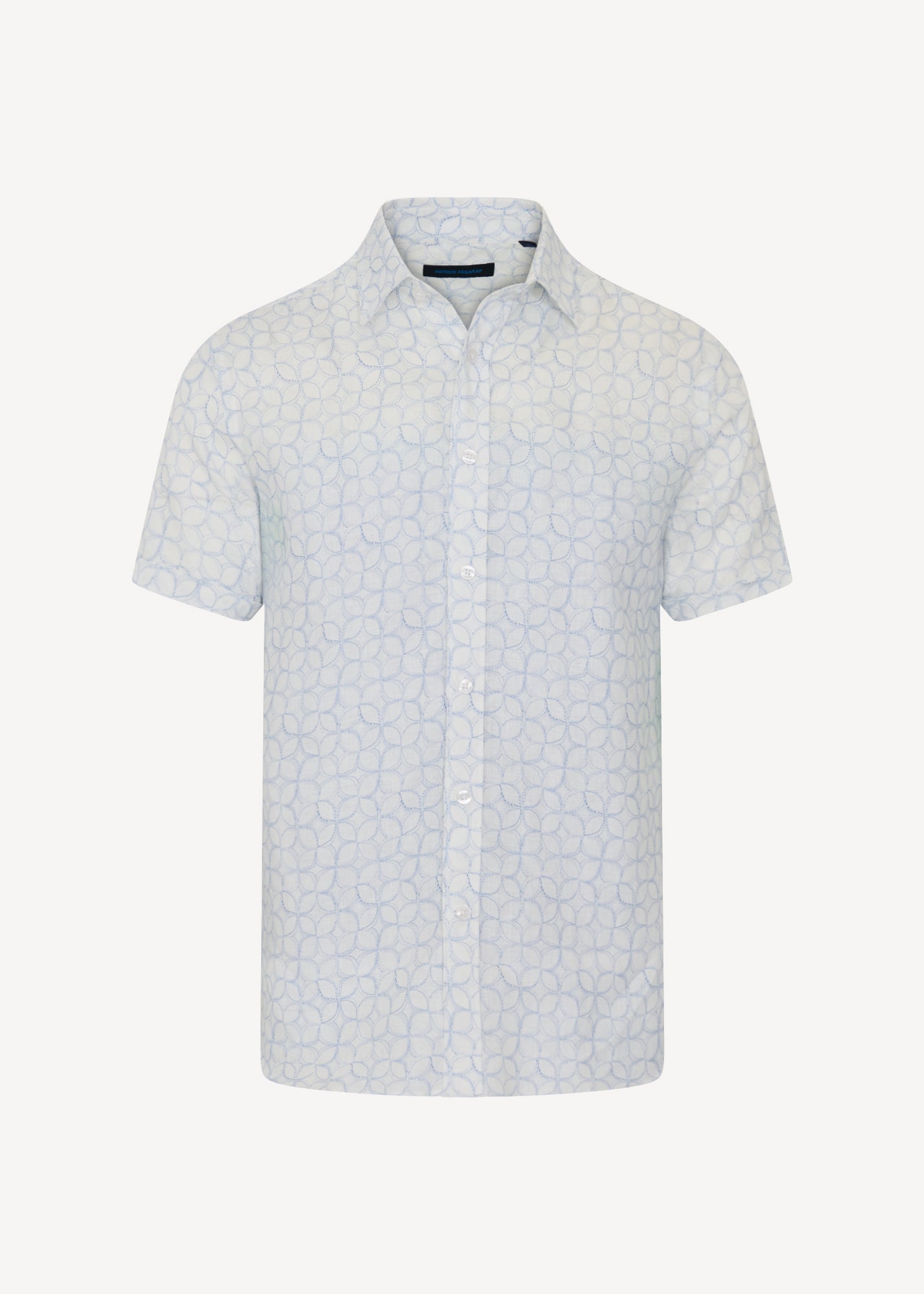 Geometric Print Linen Shirt