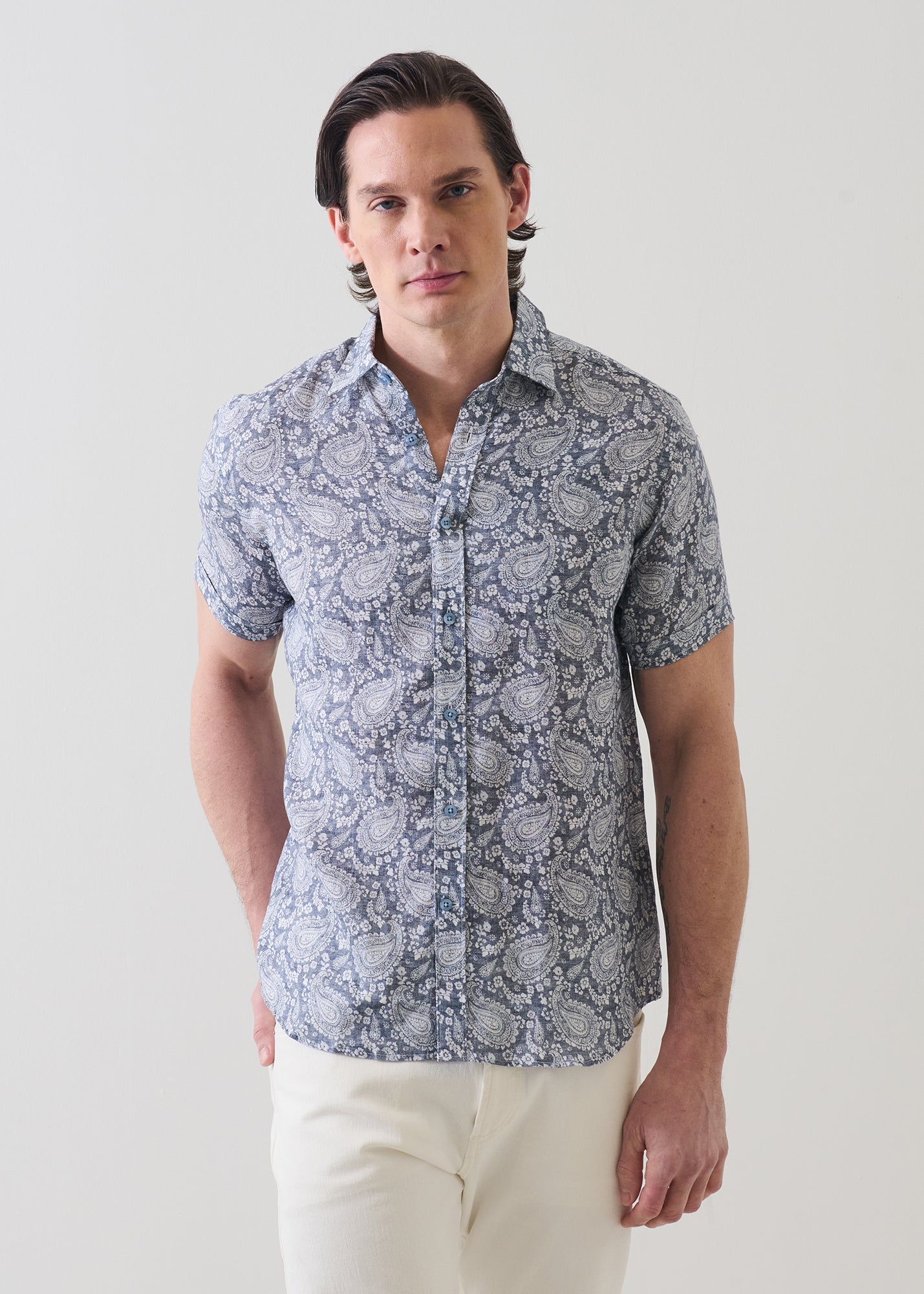 Paisley Print Linen Shirt - PATRICK ASSARAF
