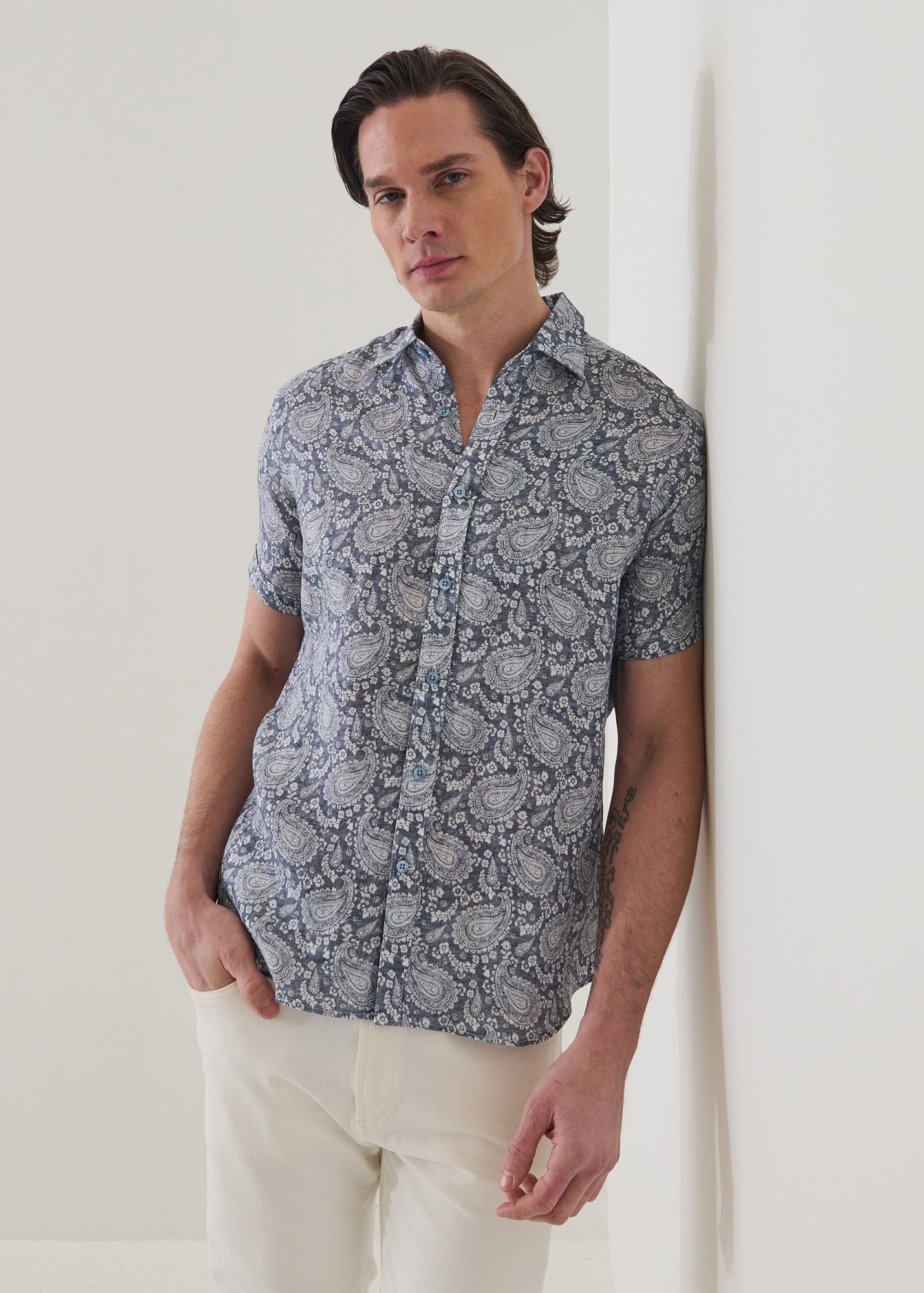 Paisley Print Linen Shirt - PATRICK ASSARAF