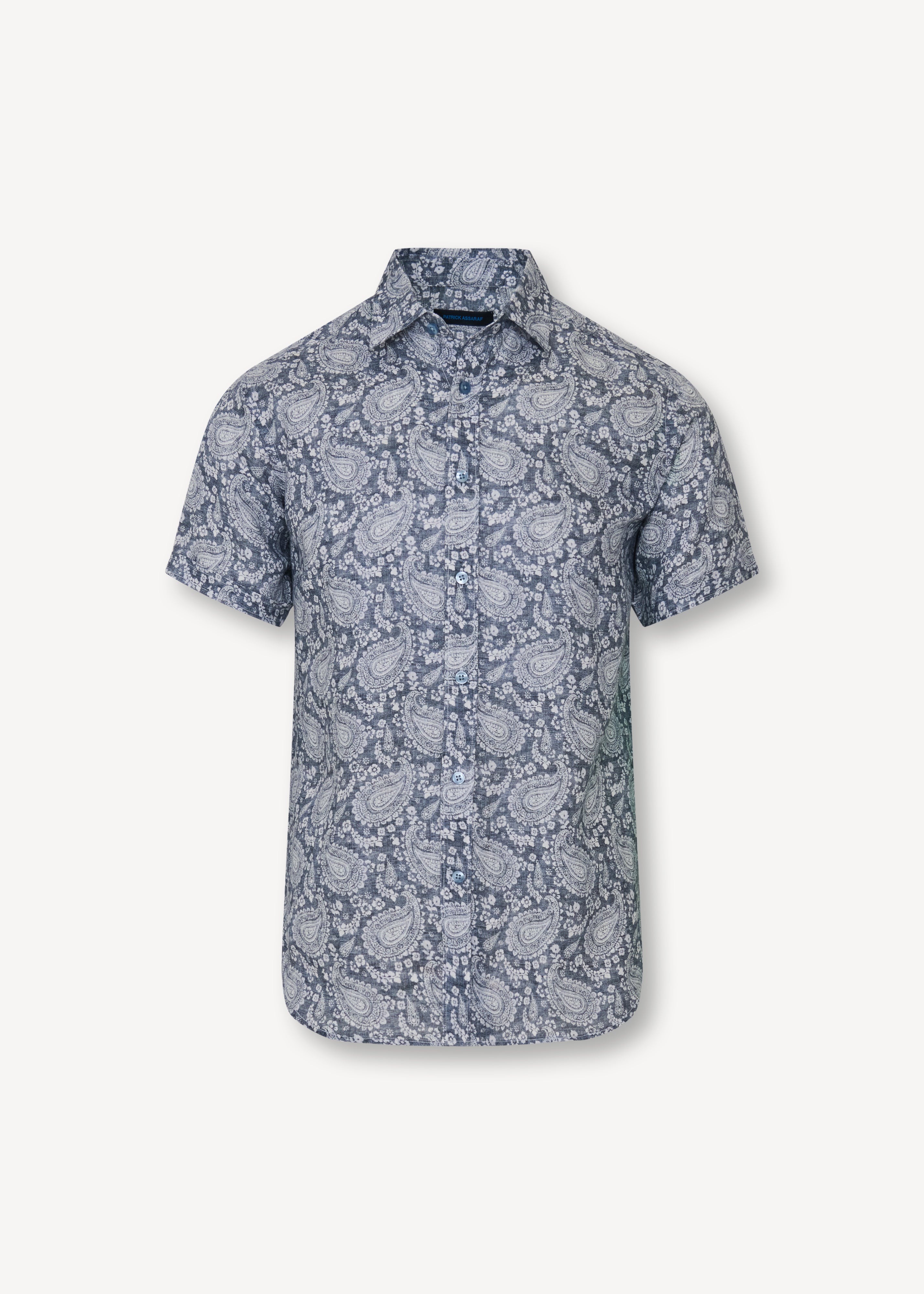 Paisley Print Linen Shirt - PATRICK ASSARAF