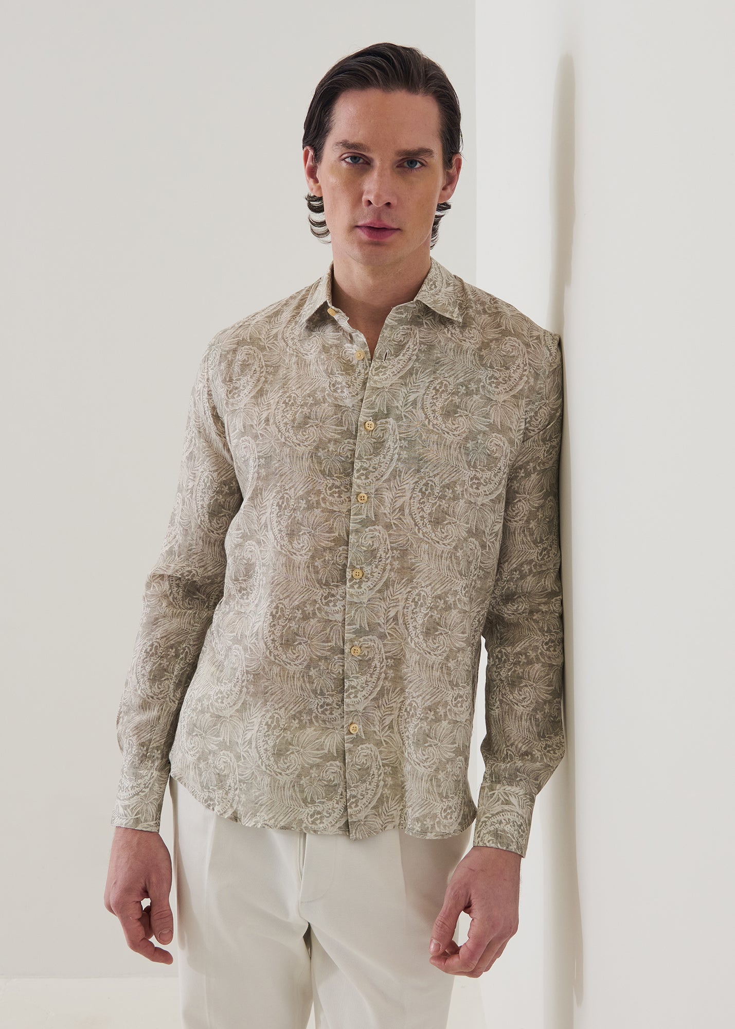 Paisley Print Linen Shirt - PATRICK ASSARAF