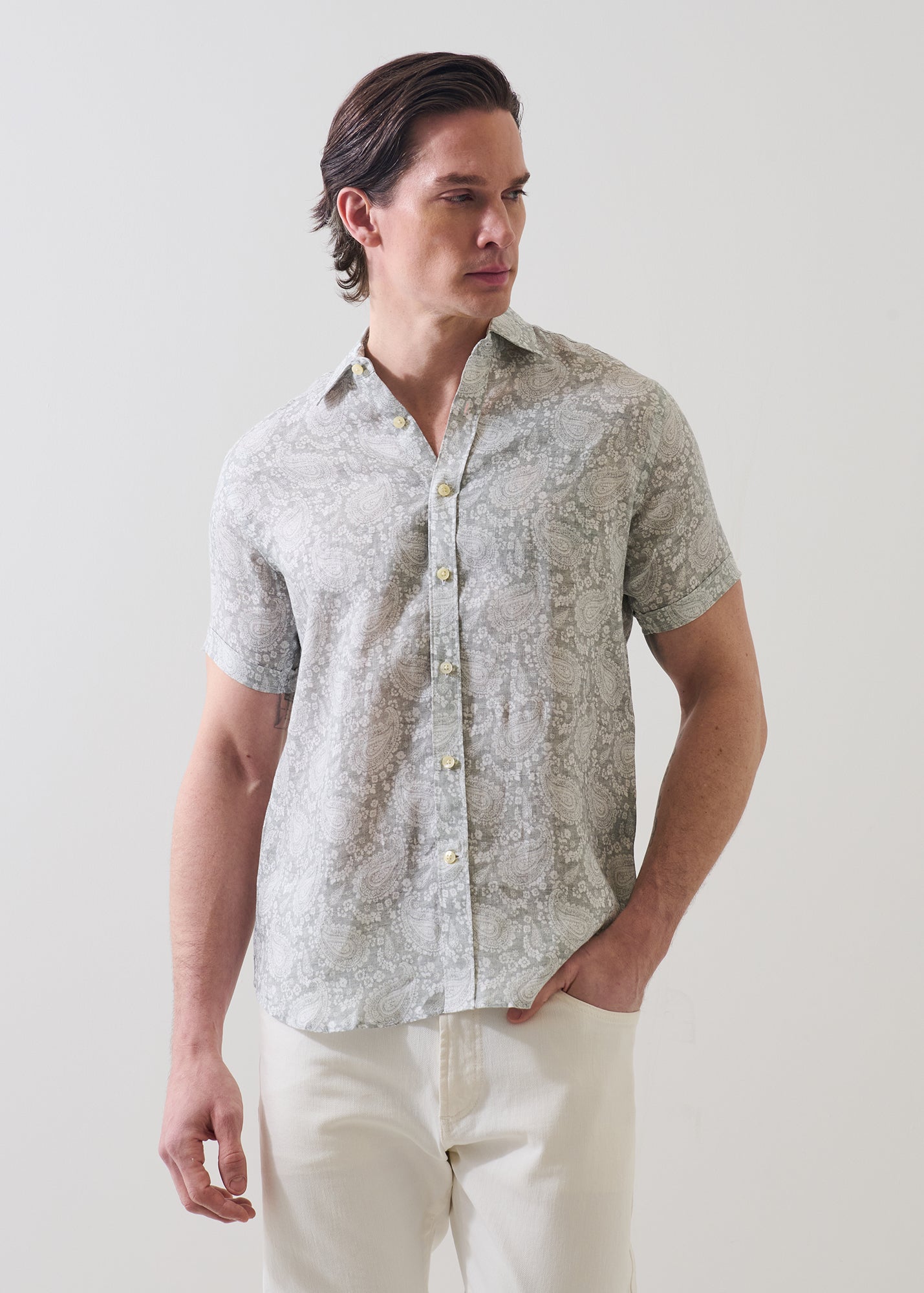 Paisley Print Linen Shirt - PATRICK ASSARAF