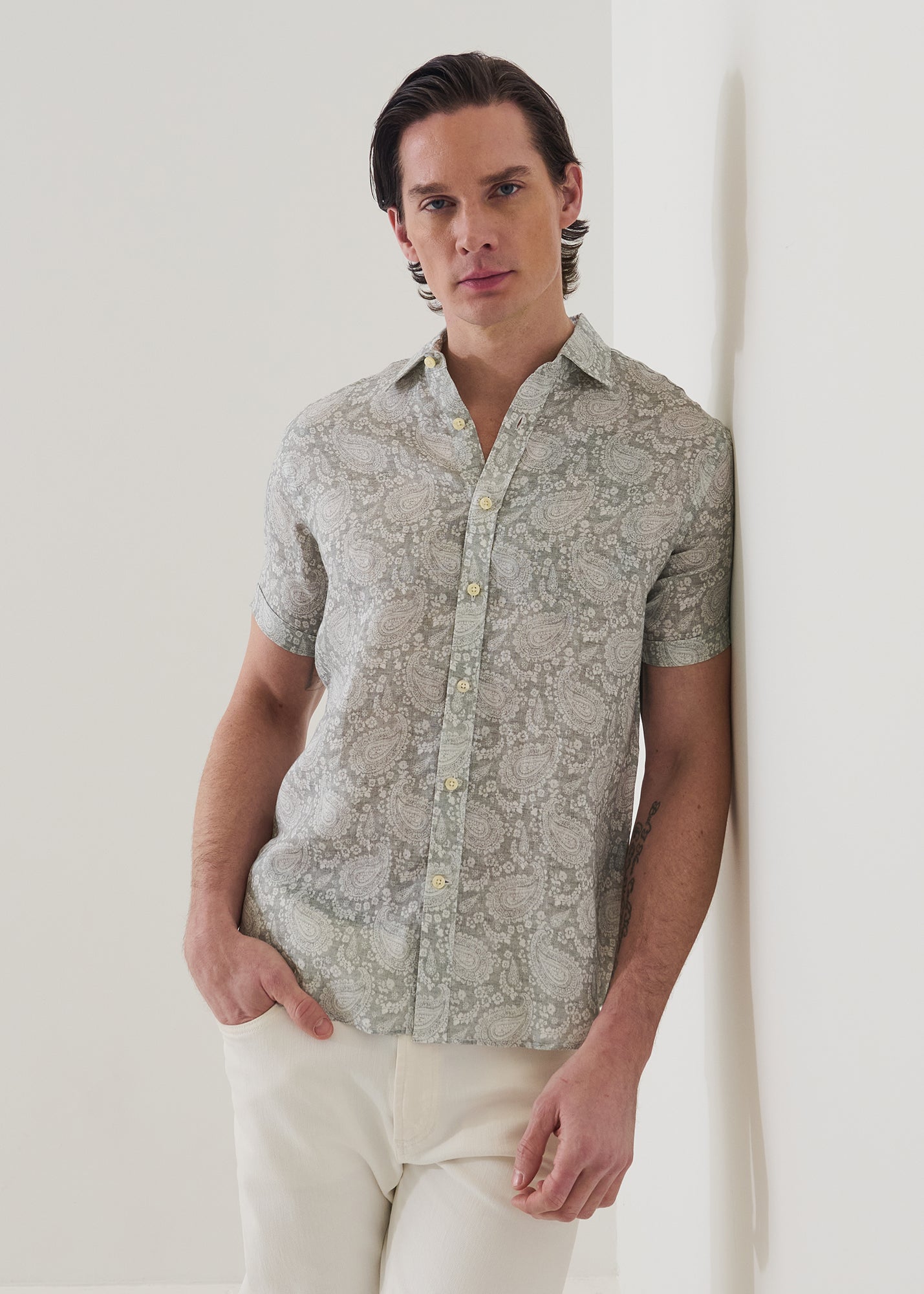 Paisley Print Linen Shirt - PATRICK ASSARAF