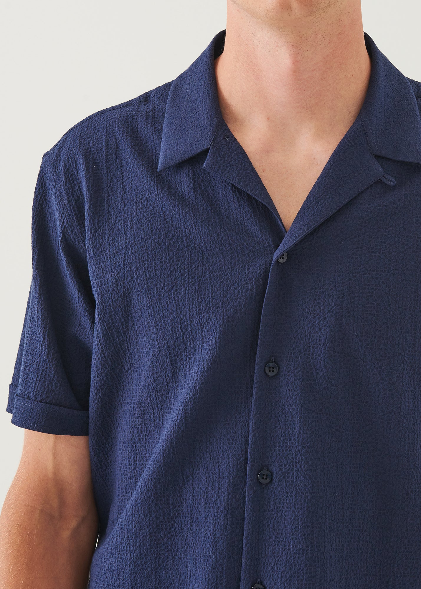 Cotton Stretch Camp Collar Shirt